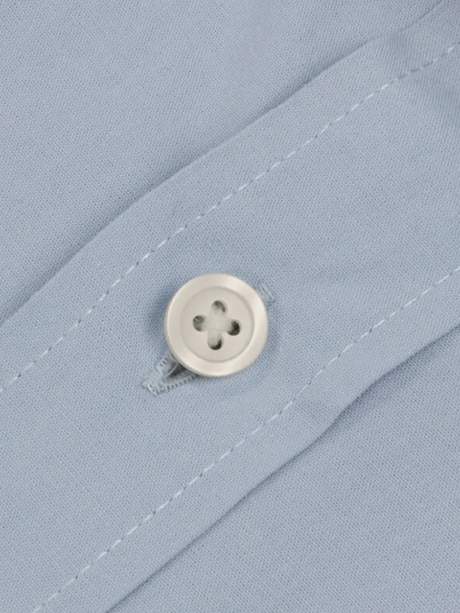 GIORDANO Men s Slim Fit Long Sleeve Stretch Shirt (Poplin)  Light Blue