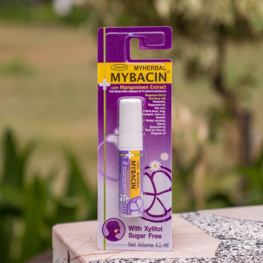 Лечебный травяной спрей для полости рта с мангостином Mybacin