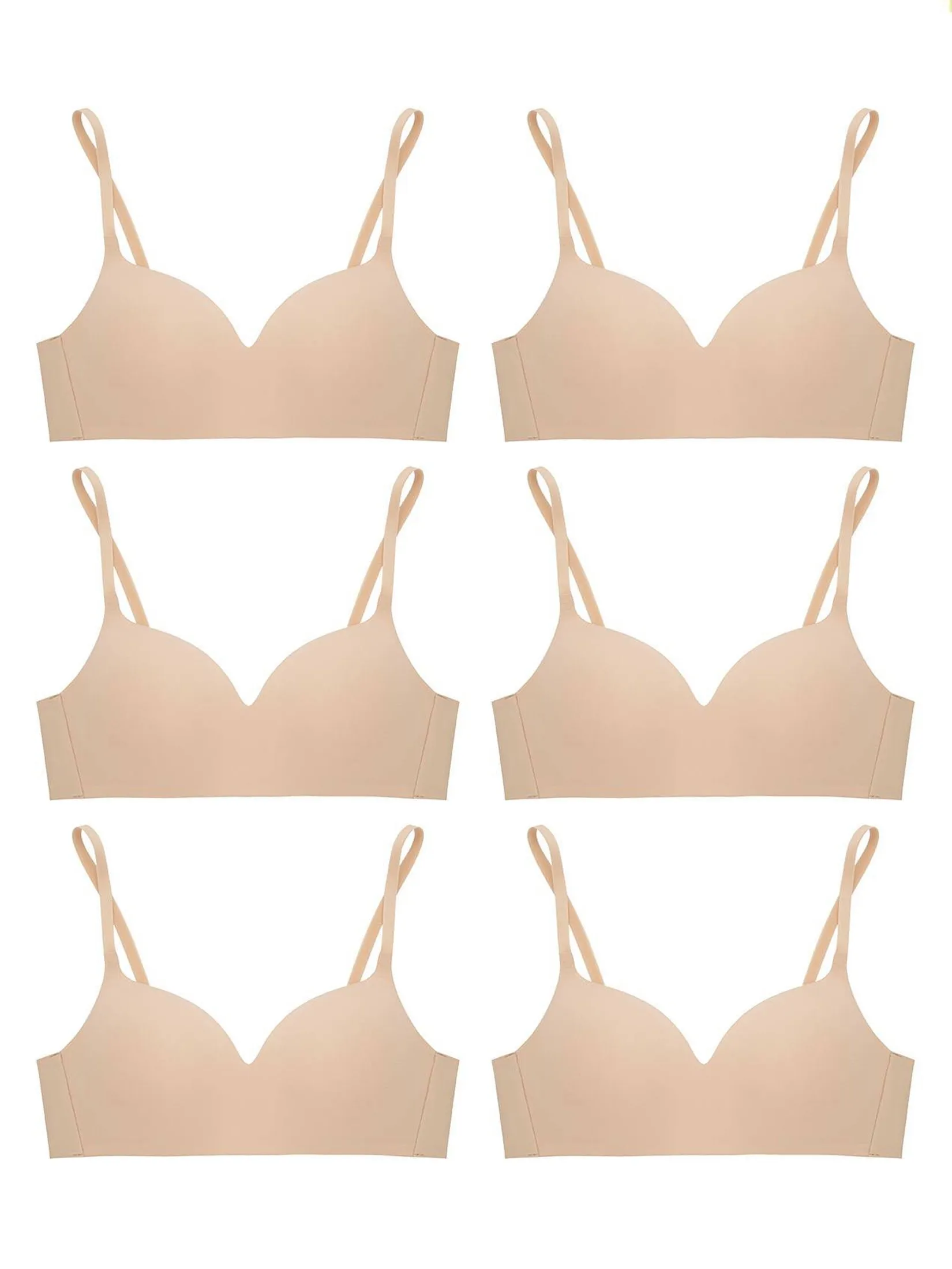 SABINA [Pack 6 Piece] [Online Exclusive] Woman Pretty Perfect Wireless Bra - Sand
