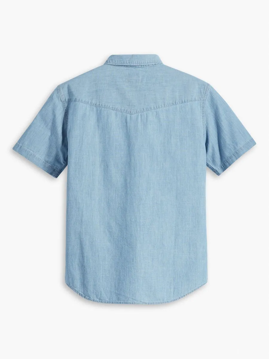 LEVI'S Men's Short Sleeves Relaxed Fit Western Shirt New Hyde Chambray