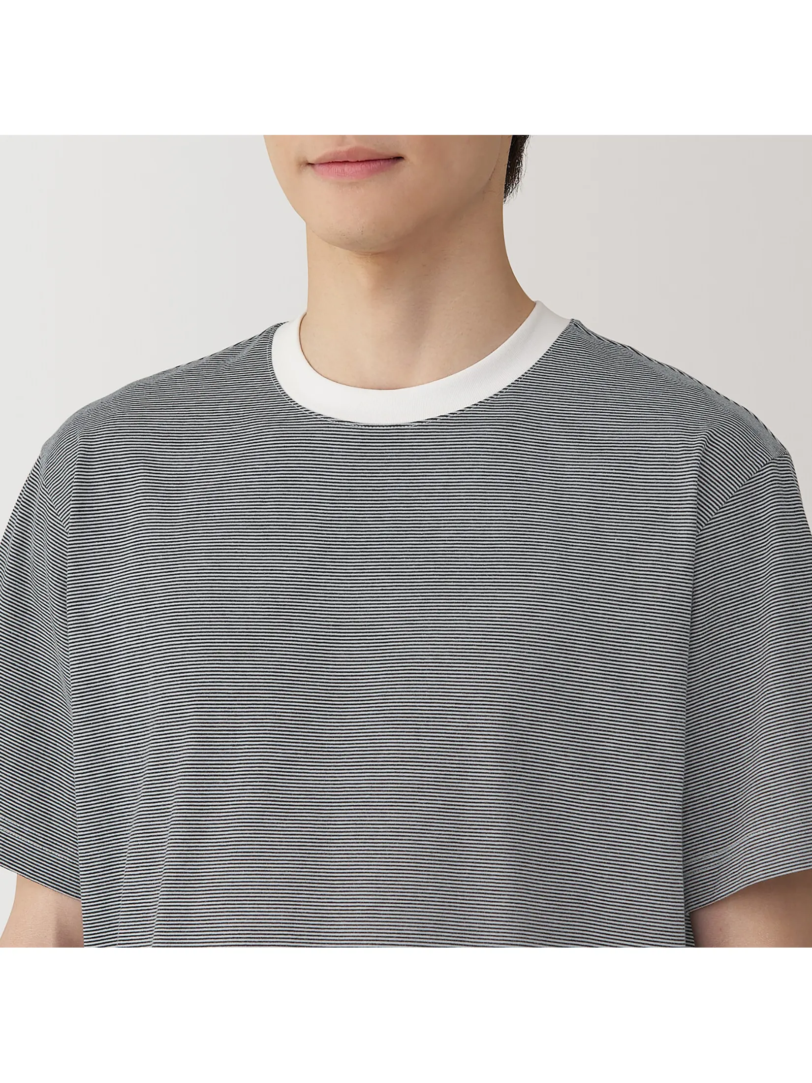 MUJI Men T-Shirt Jersey Crew Neck Short Sleeve