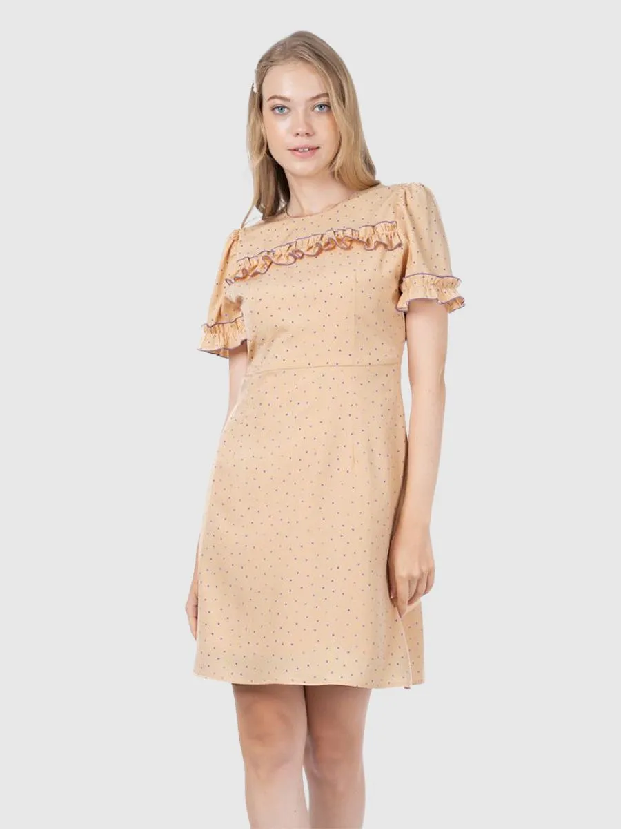 AMILA Women Dress Peach Skin Orange