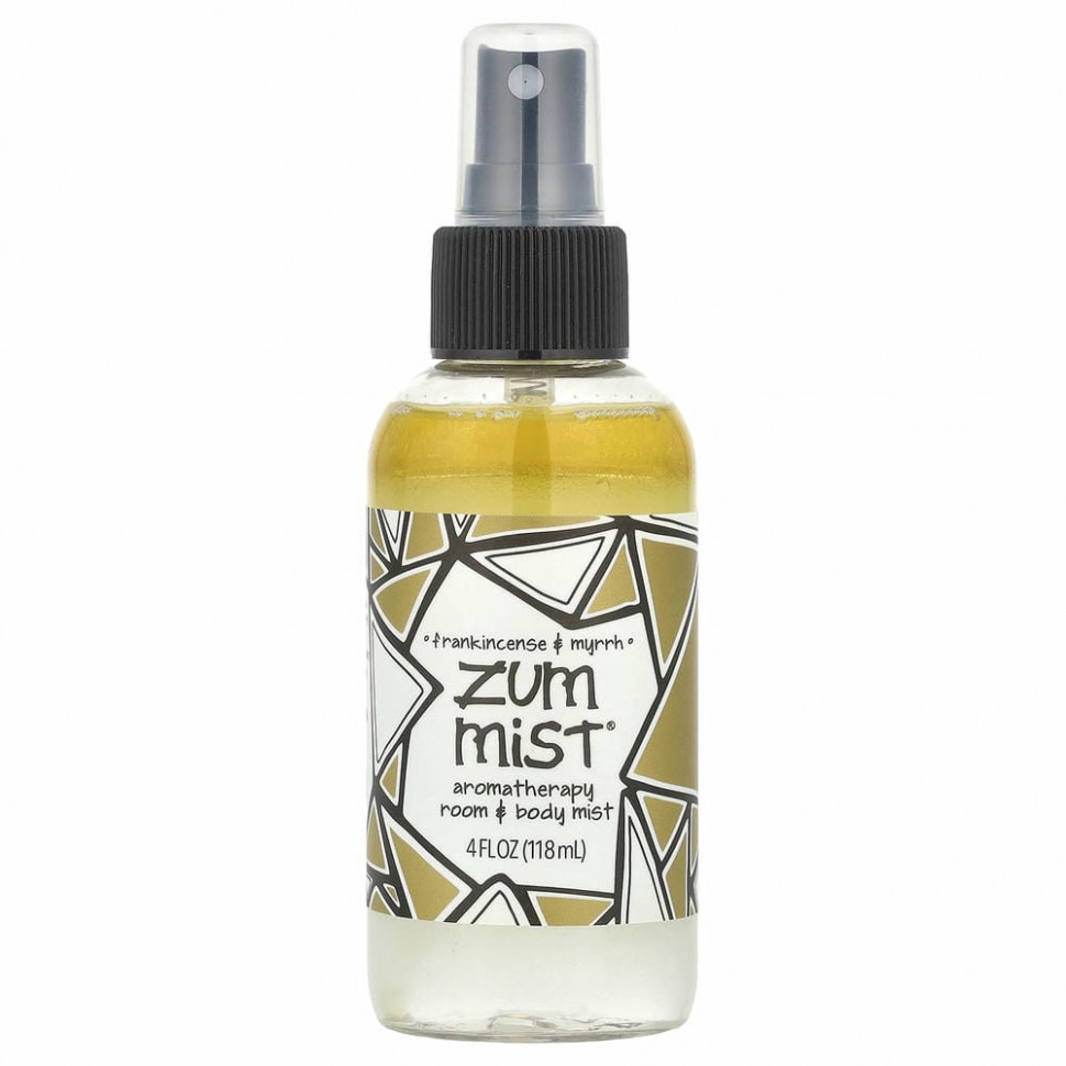 ZUM, Zum Mist, ароматерапевтический спрей для комнаты и тела, Frankincense & Myrrh (ладан и мирра), 118 мл (4 жидк. унции)