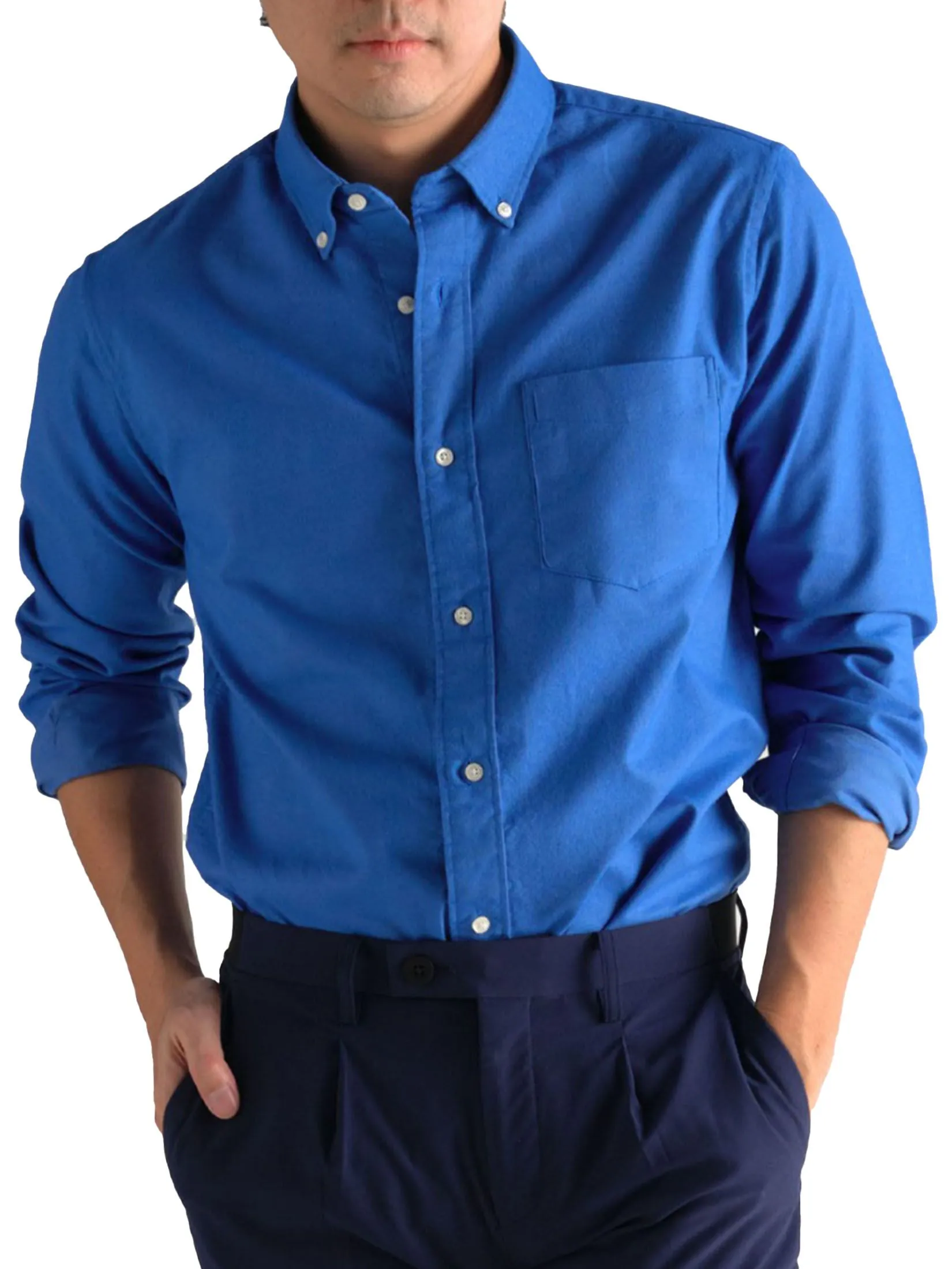 ERA-WON MEN'S DRESS SHIRT OXFORD REGULAR FIT DARK BLUE