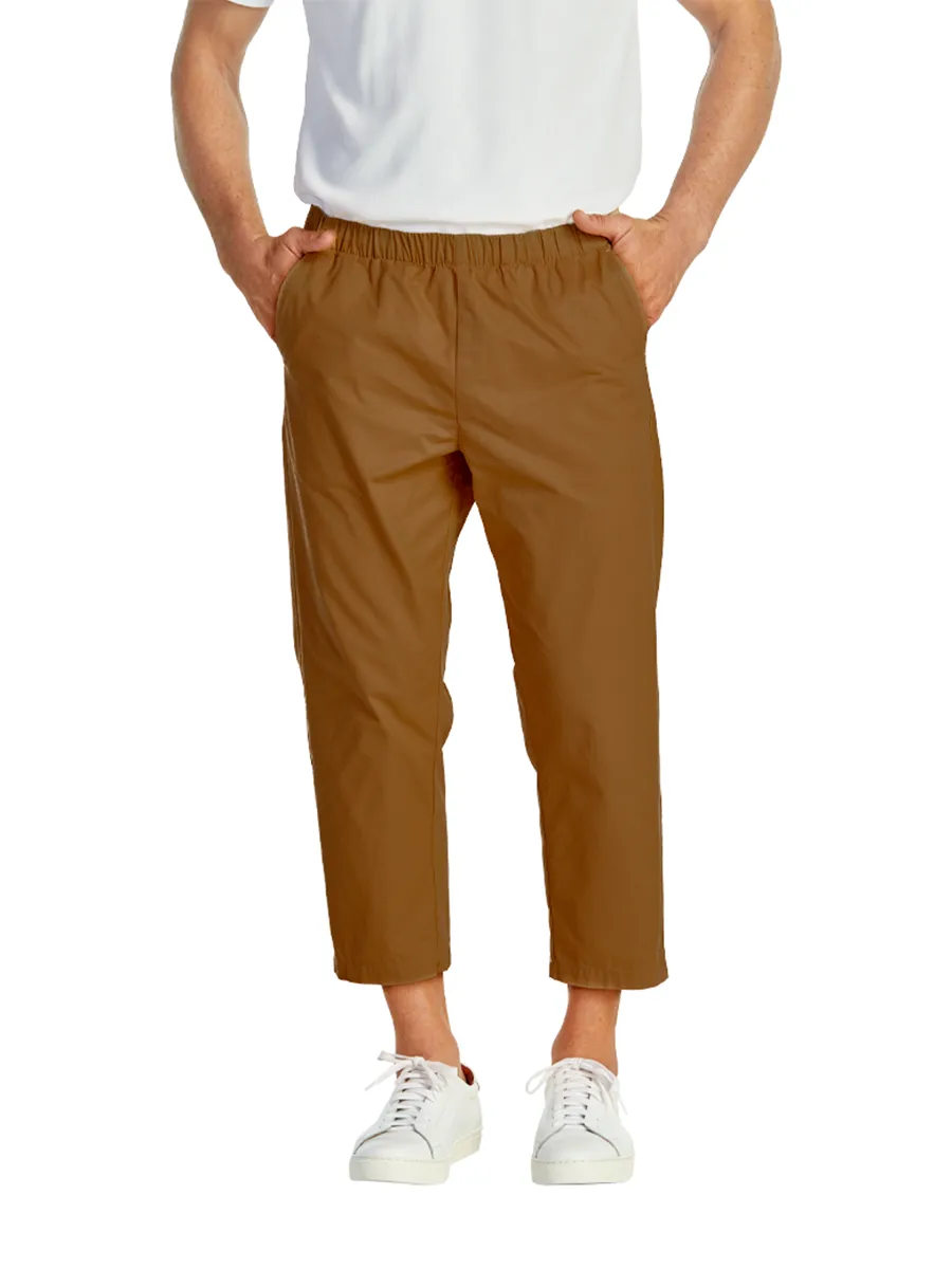 ELLE HOMME MEN ELASTIC WAIST PANTS W8Q001BR - BROWN Size - M