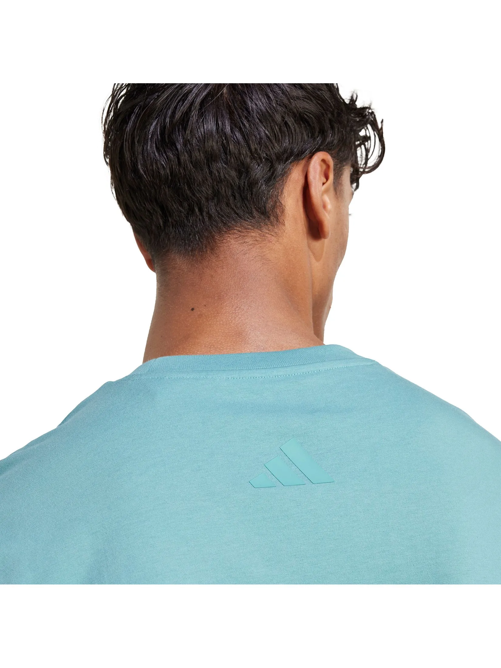 ADIDAS Men T-Shirt Graphic Dog Sock Patch