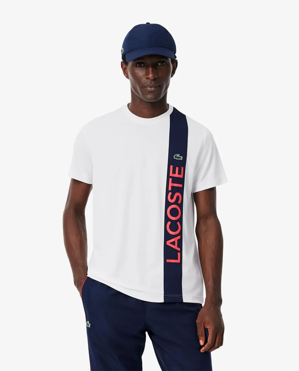 LACOSTE Ultra Dry Print Branding Sport T-Shirt White