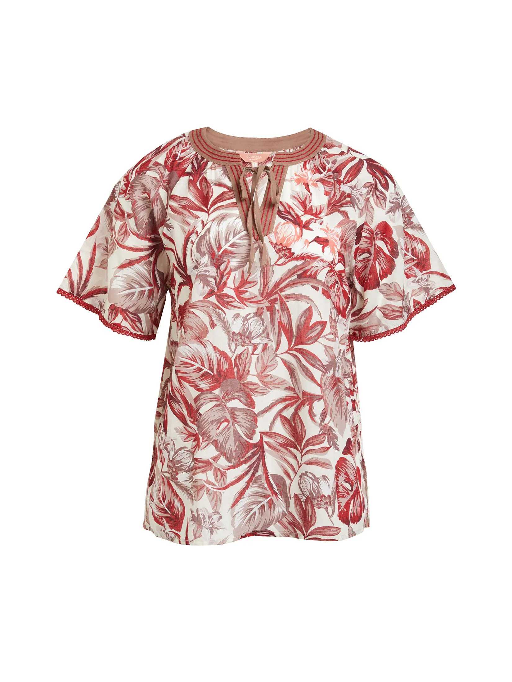 JOURNAL Women Blouse Batwing Sleeves Cotton Woven