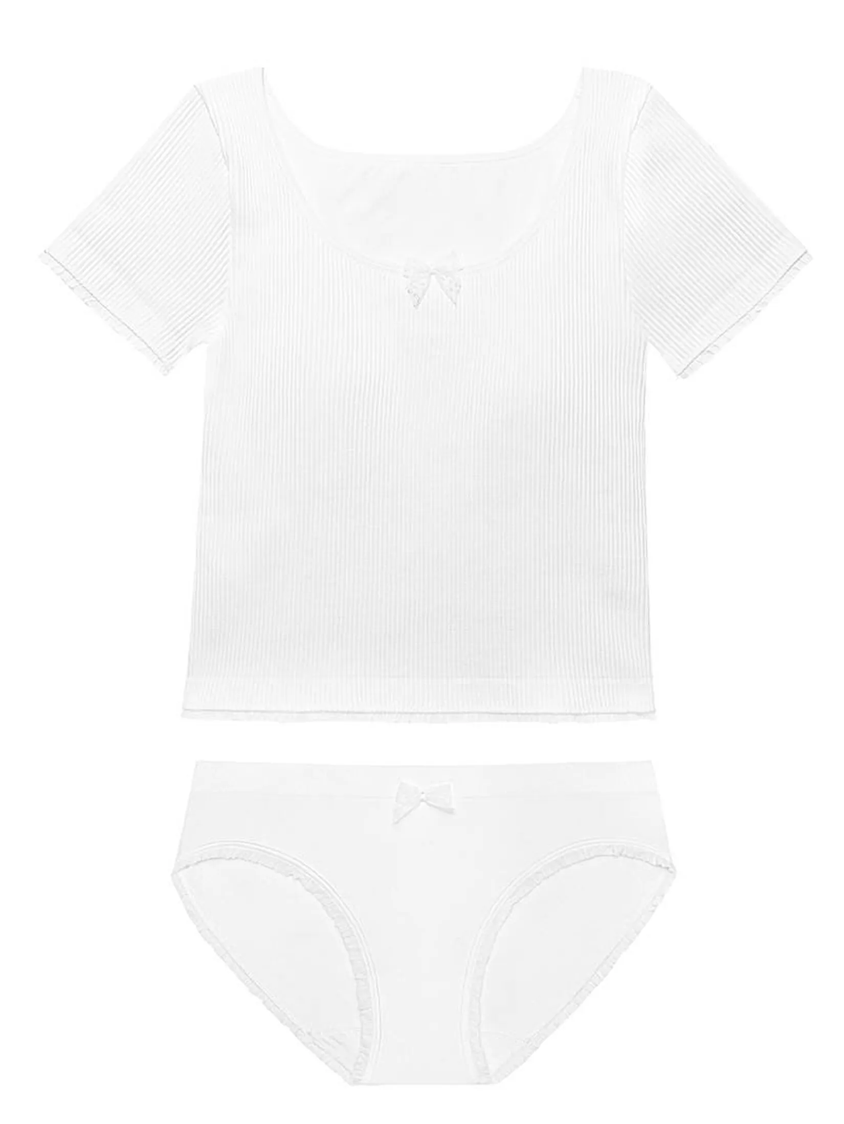 SABINA Bra Tops Crop top Woman Free seamless panty - White