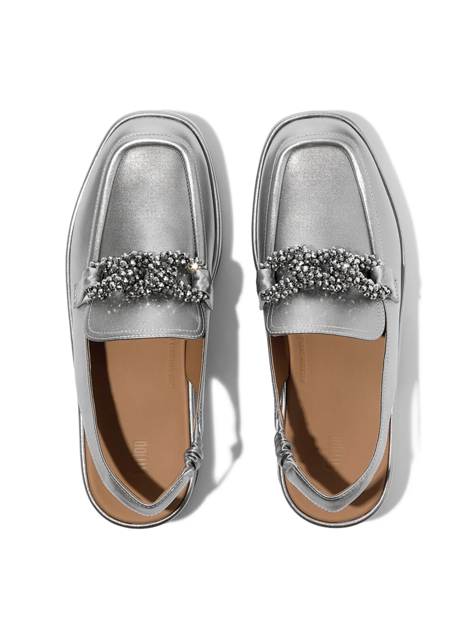FitFlop™ WOMEN S F-LUMA BEADED-CHAIN SLINGBACK SILVER