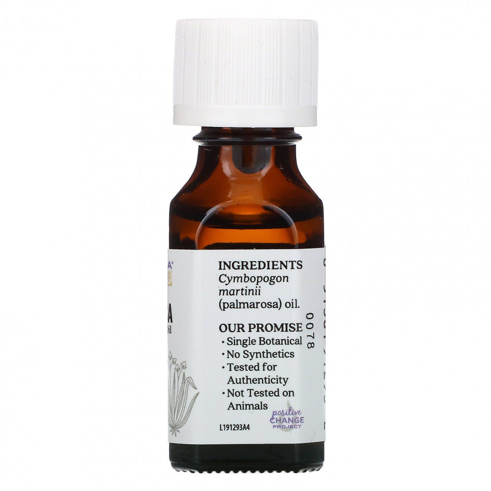 Aura Cacia, Чистое эфирное масло, пальмароза, 15 мл (0,5 жидк. унции)