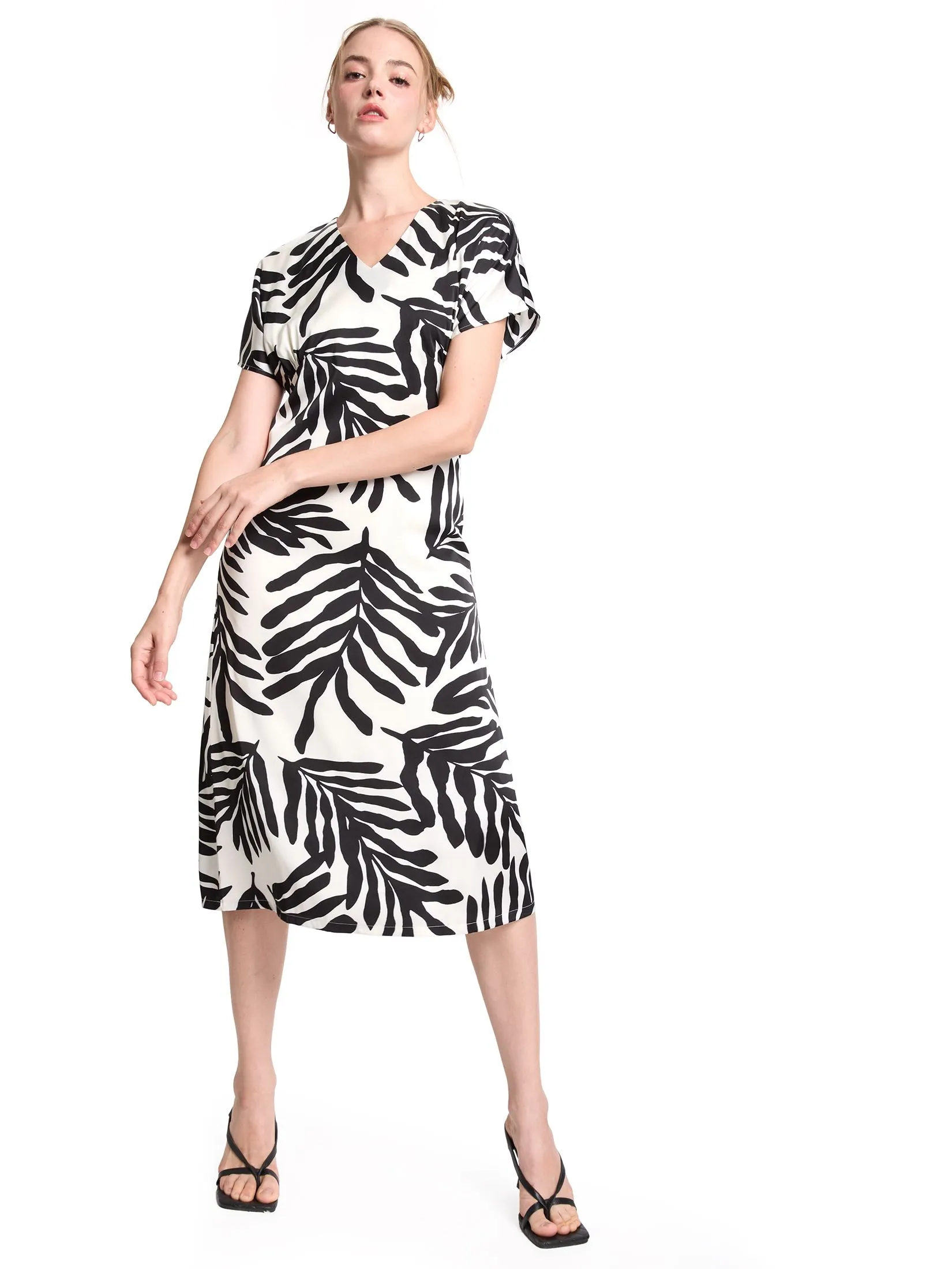 FOF Women Dress V-Neck Printed