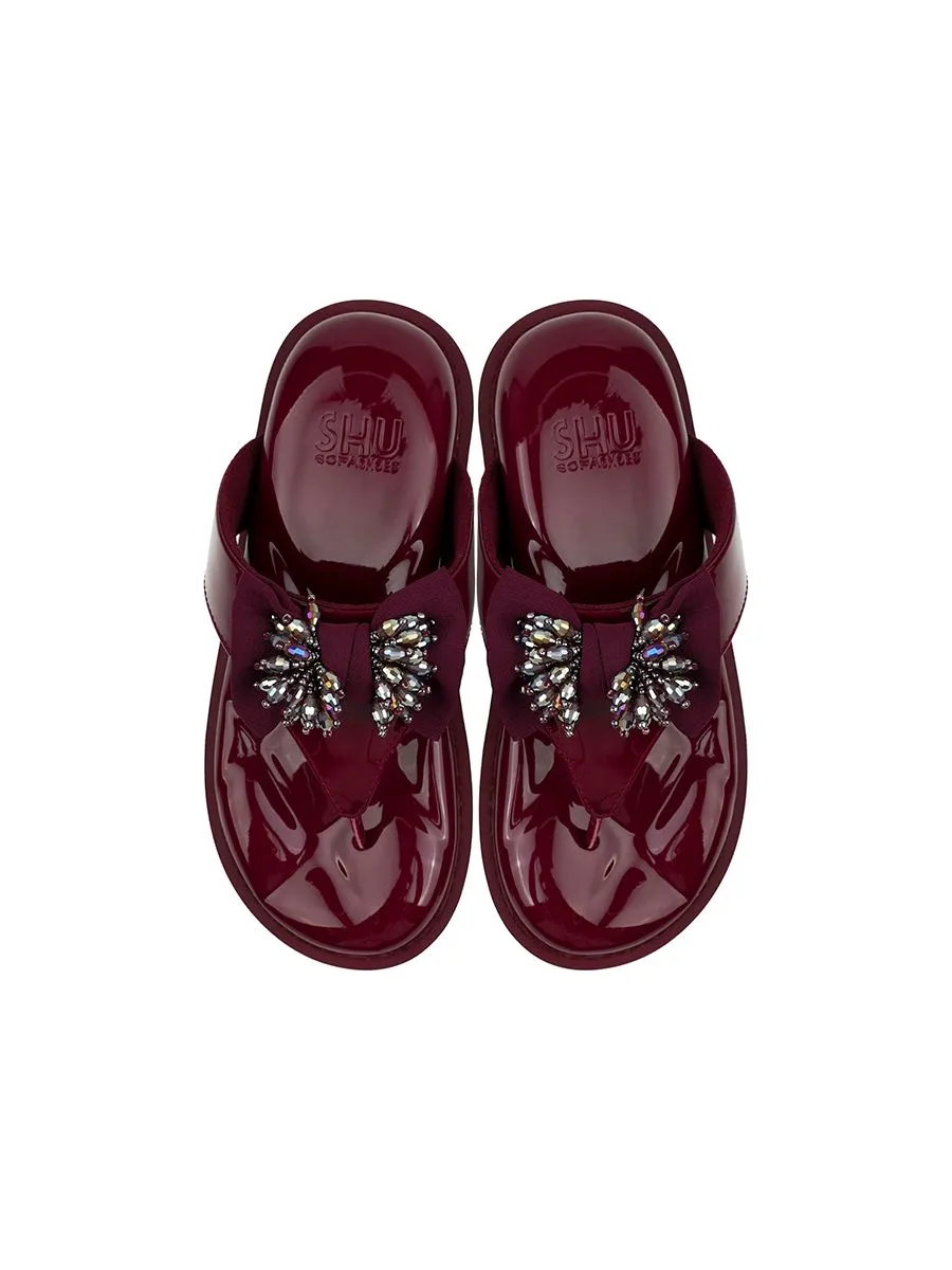 SHU WOMEN SOFASANDALS SWEETCHIC - GLOSSY RED WINE