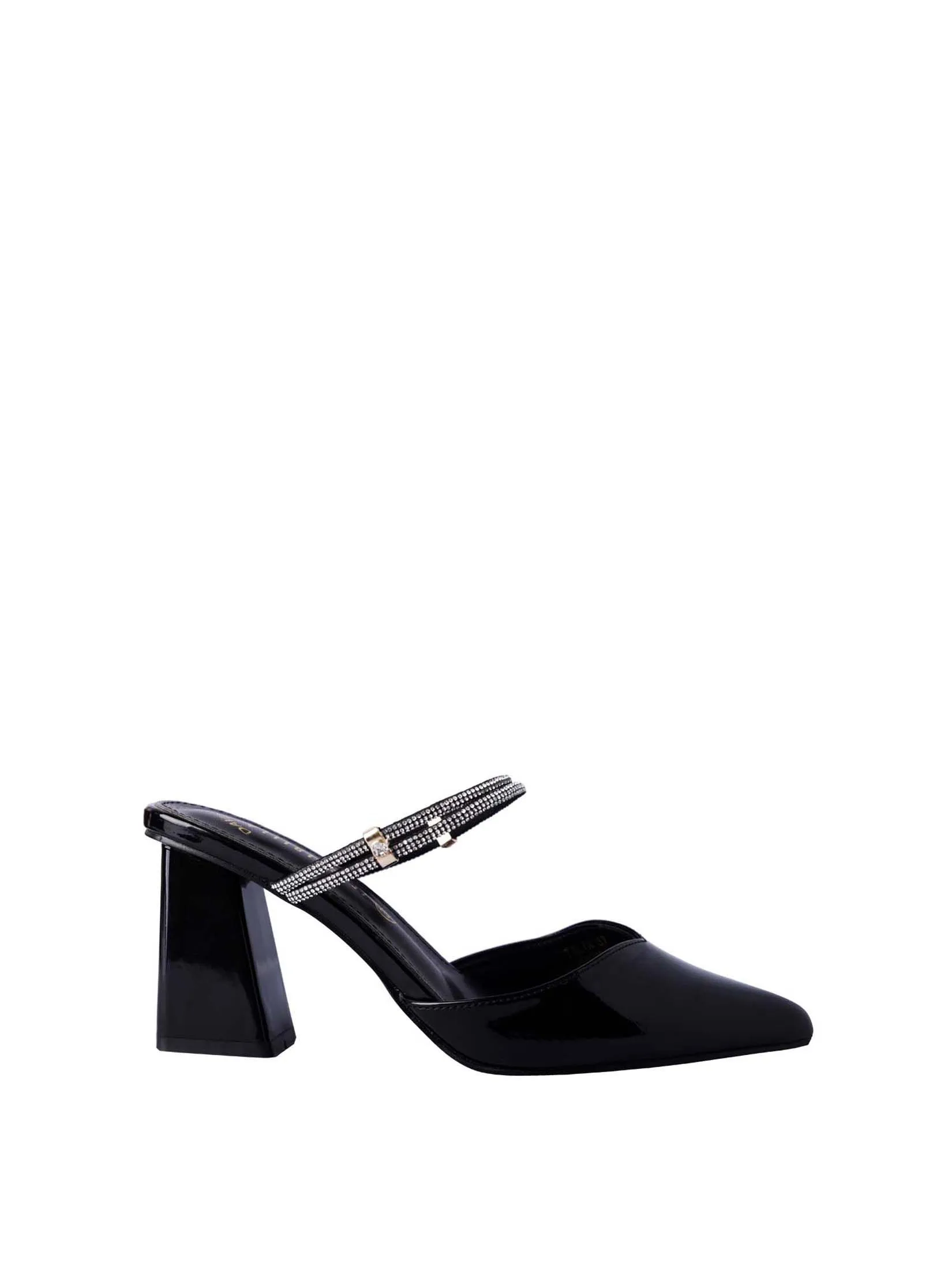 VILLAINS SF TALIA Women's Mule Heels BLACK PATENT Size - 36 EU