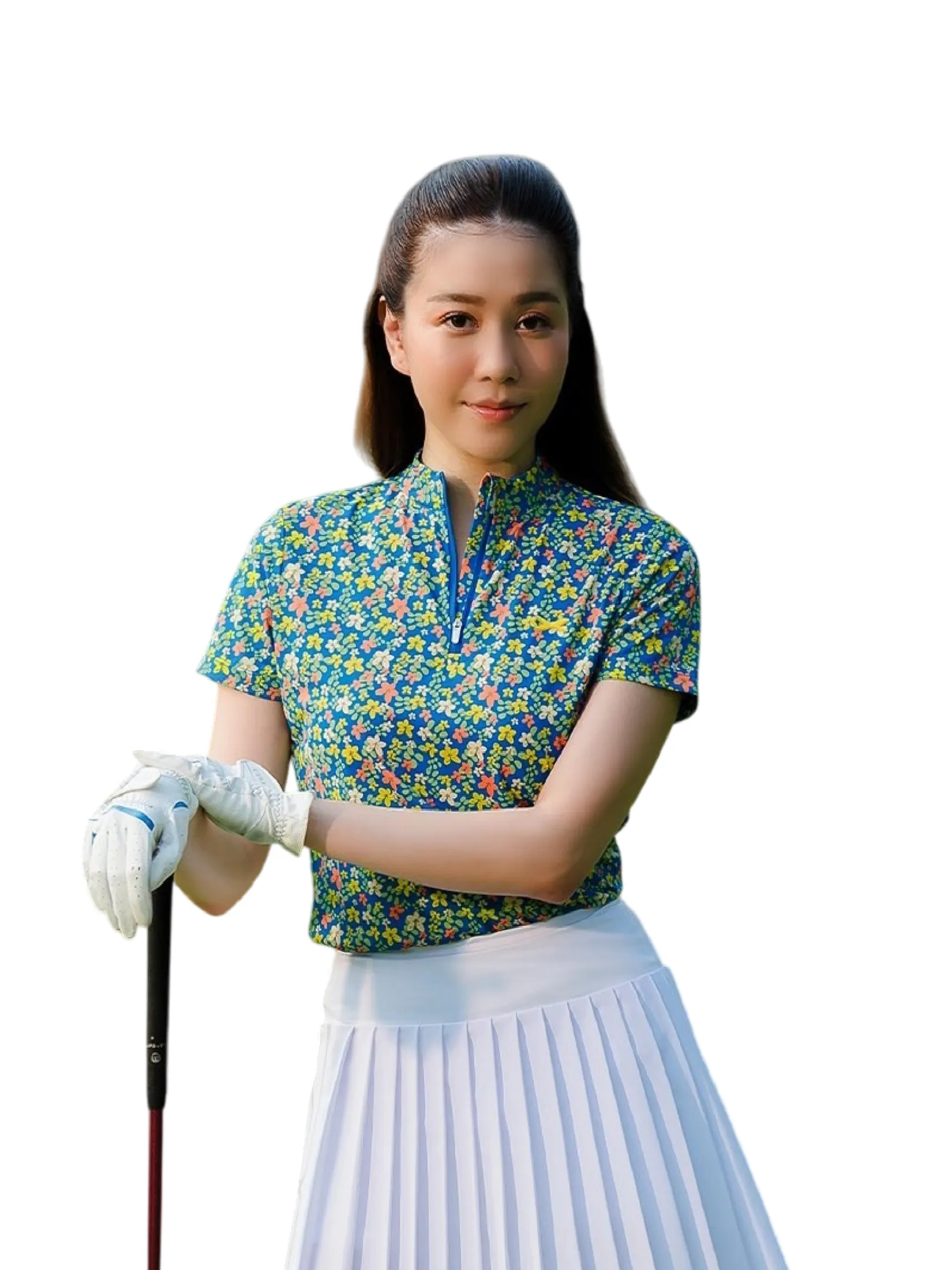 XOLO Light Blue Women LIBERTY PRINTERD POLO (040122)