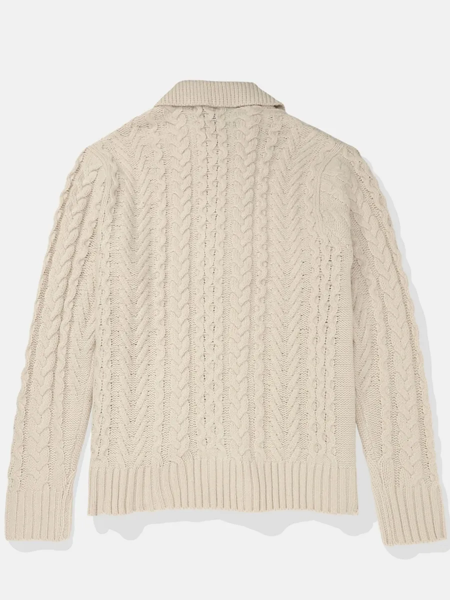 AMERICAN EAGLE MEN 1801 LS BTTN UP MOCK NECK POLO 207 TAN