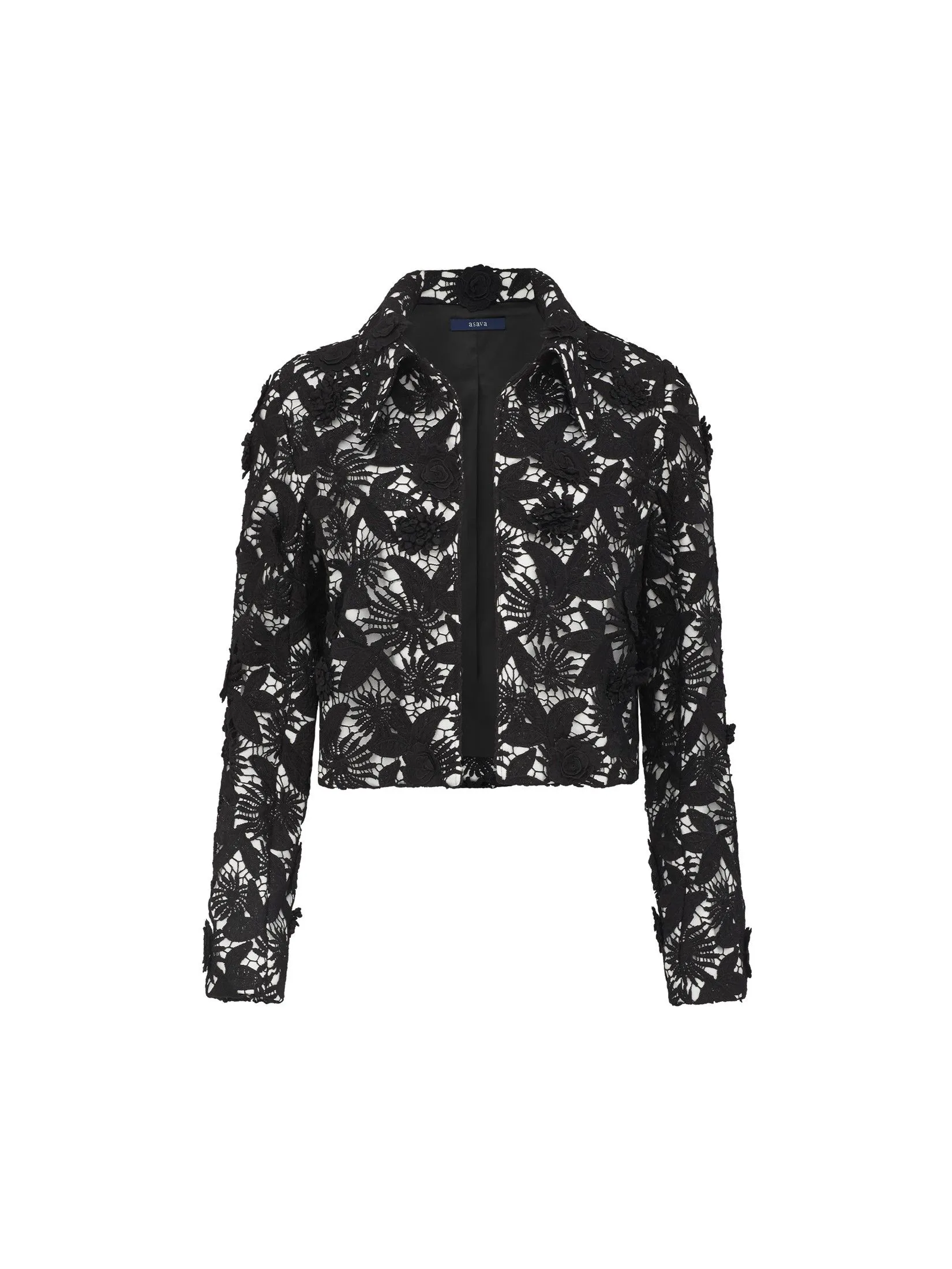 ASAVA ( AW24 )Asava Floral-lace Women Cropped Jacket Black