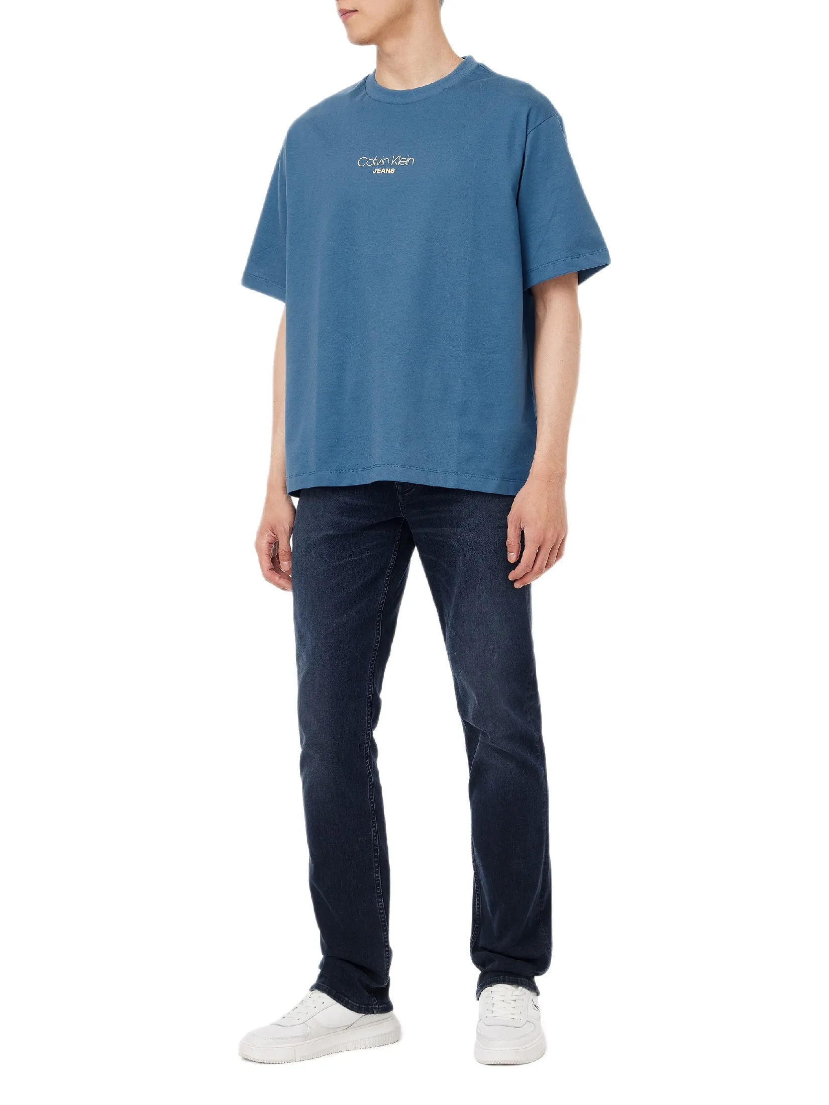 CALVIN KLEIN Men s Relaxed Fit CKJ Graphic Short Sleeve T-Shirt Blue