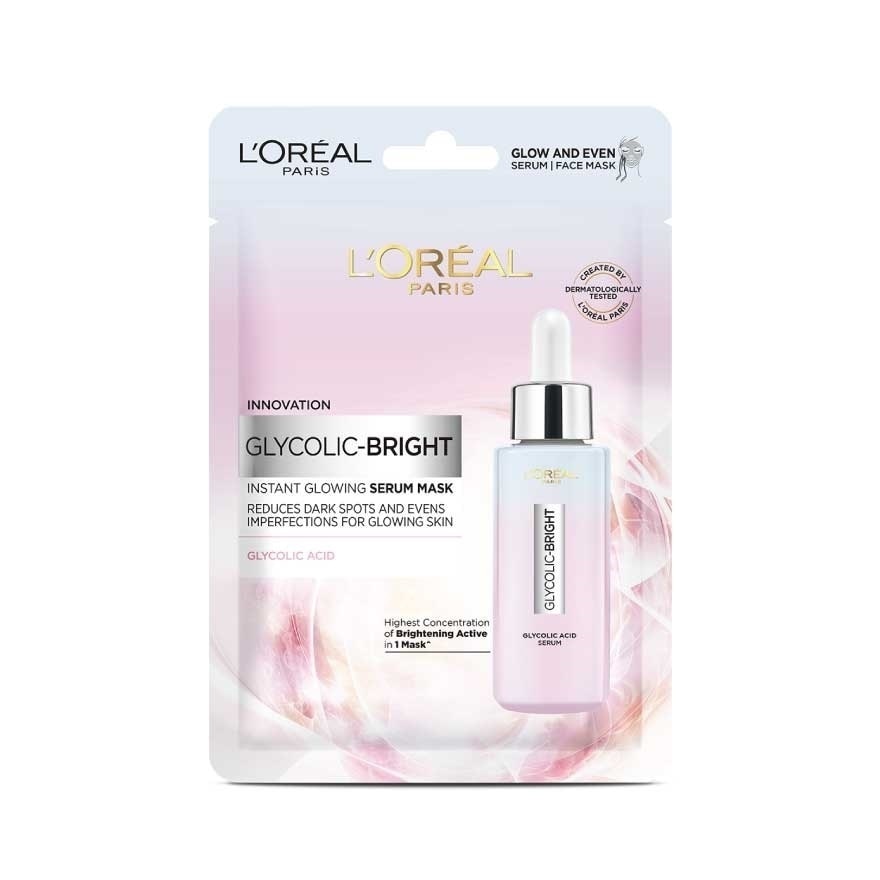 L'Oreal Paris Glycolic-Bright Instant Glowing Serum Mask 1'S - Pink