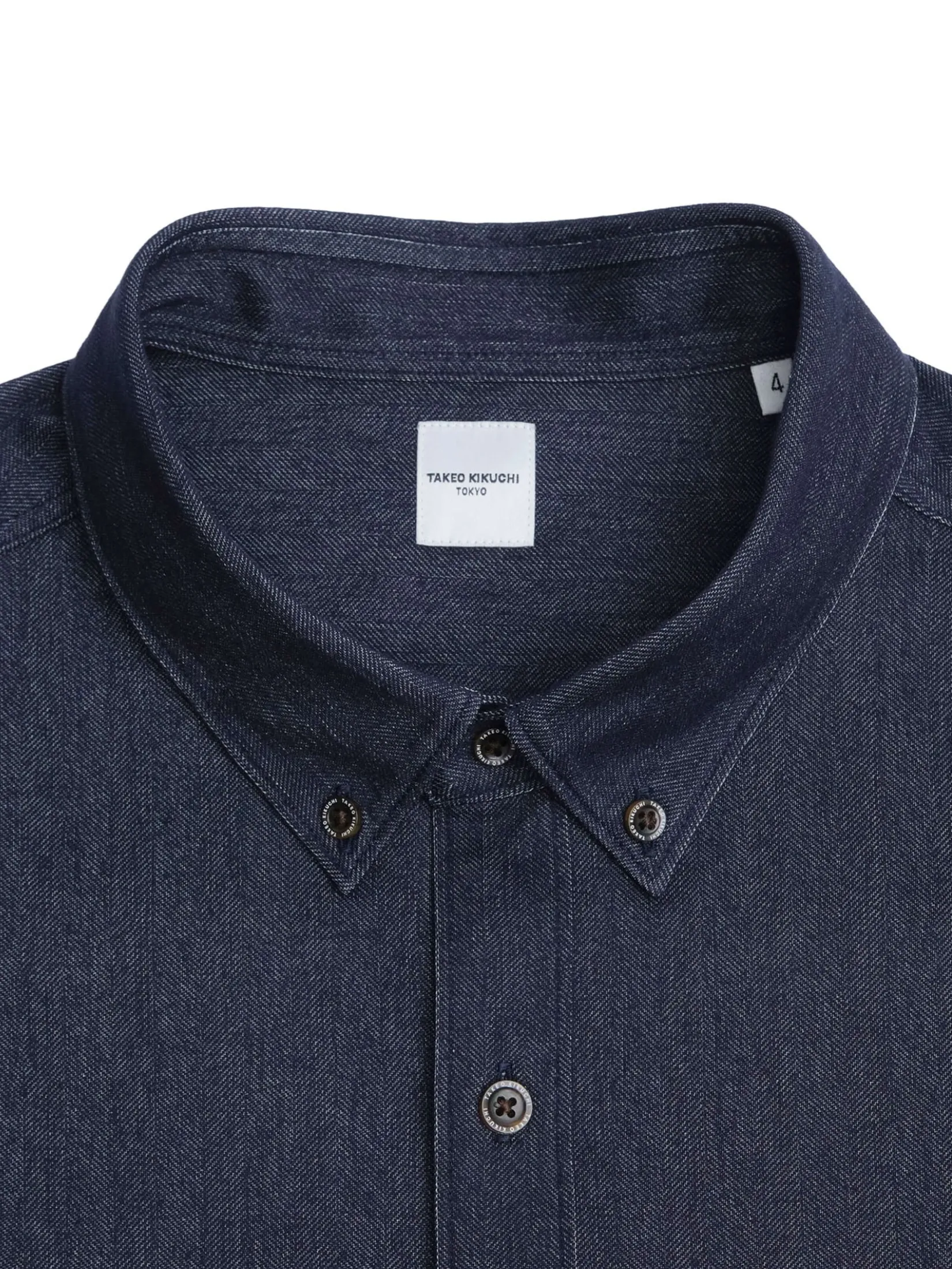 TAKEO KIKUCHI MEN NAVY COTTON POLYESTER JERSEY SS SHIRT