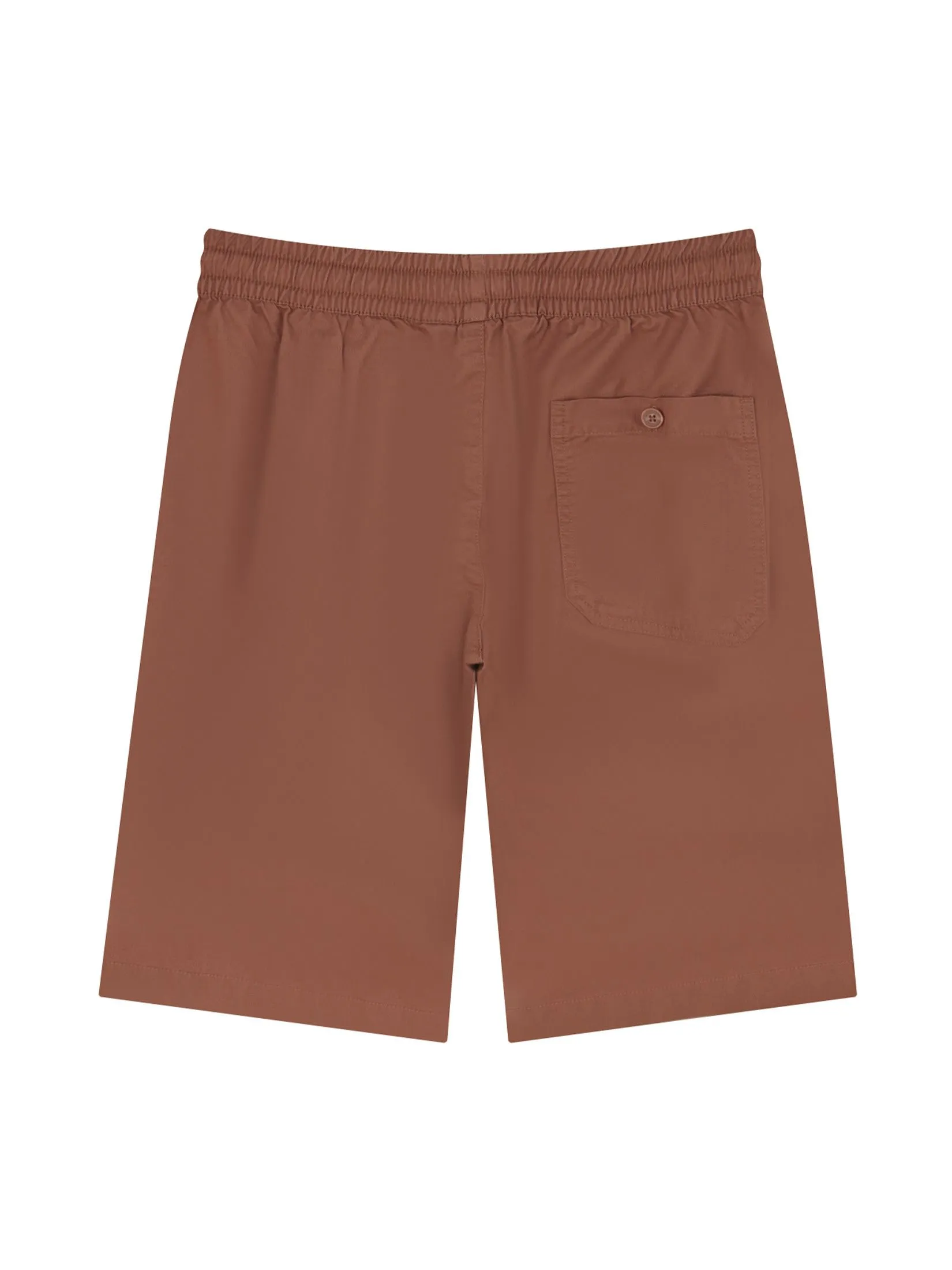 GIORDANO Men's Slim Twill Bermuda Shorts (180° Elastic Waist) Russet brown