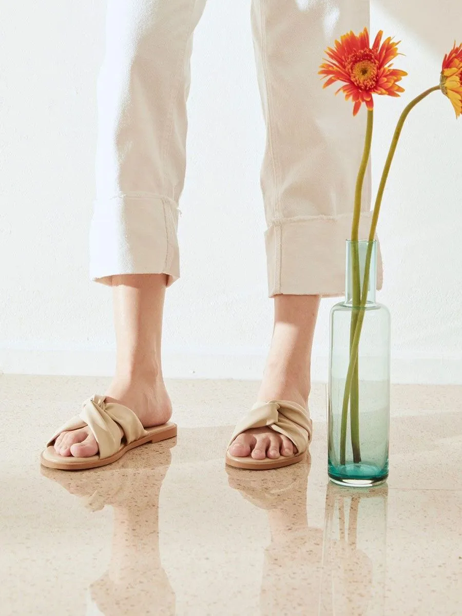 BUCKLE ME Sandals Ribbon BM15-IVORY Ivory