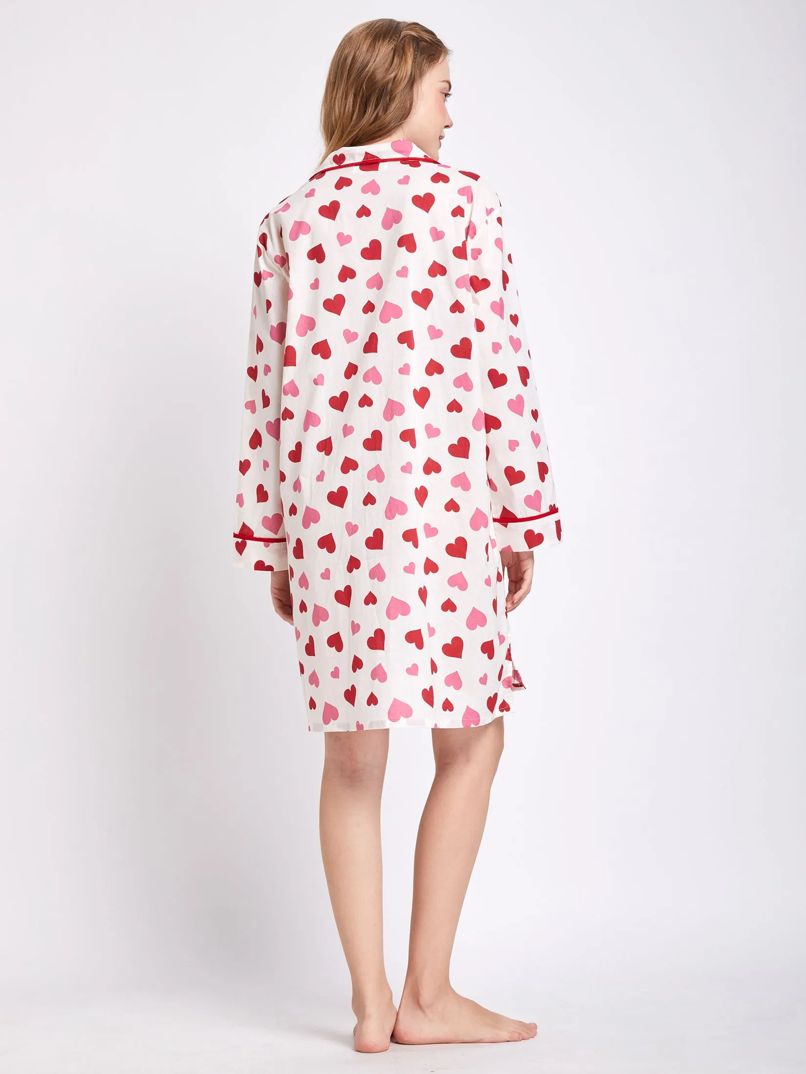 SWEET SENSATIONS Women Pyjamas Long Sleeves Dress Off White