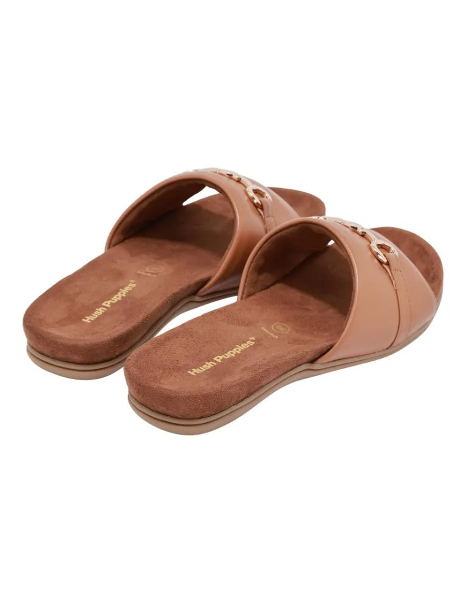 HUSH PUPPIES Women's Shoes Sandals Slides  - BROWN