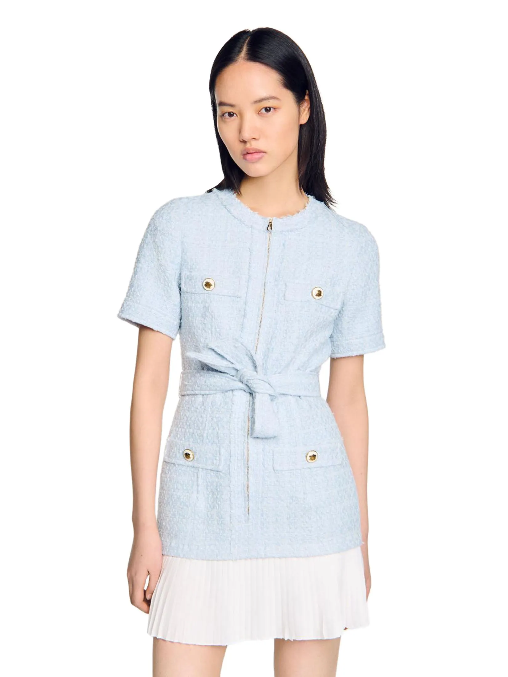 SANDRO Short Tweed Dress