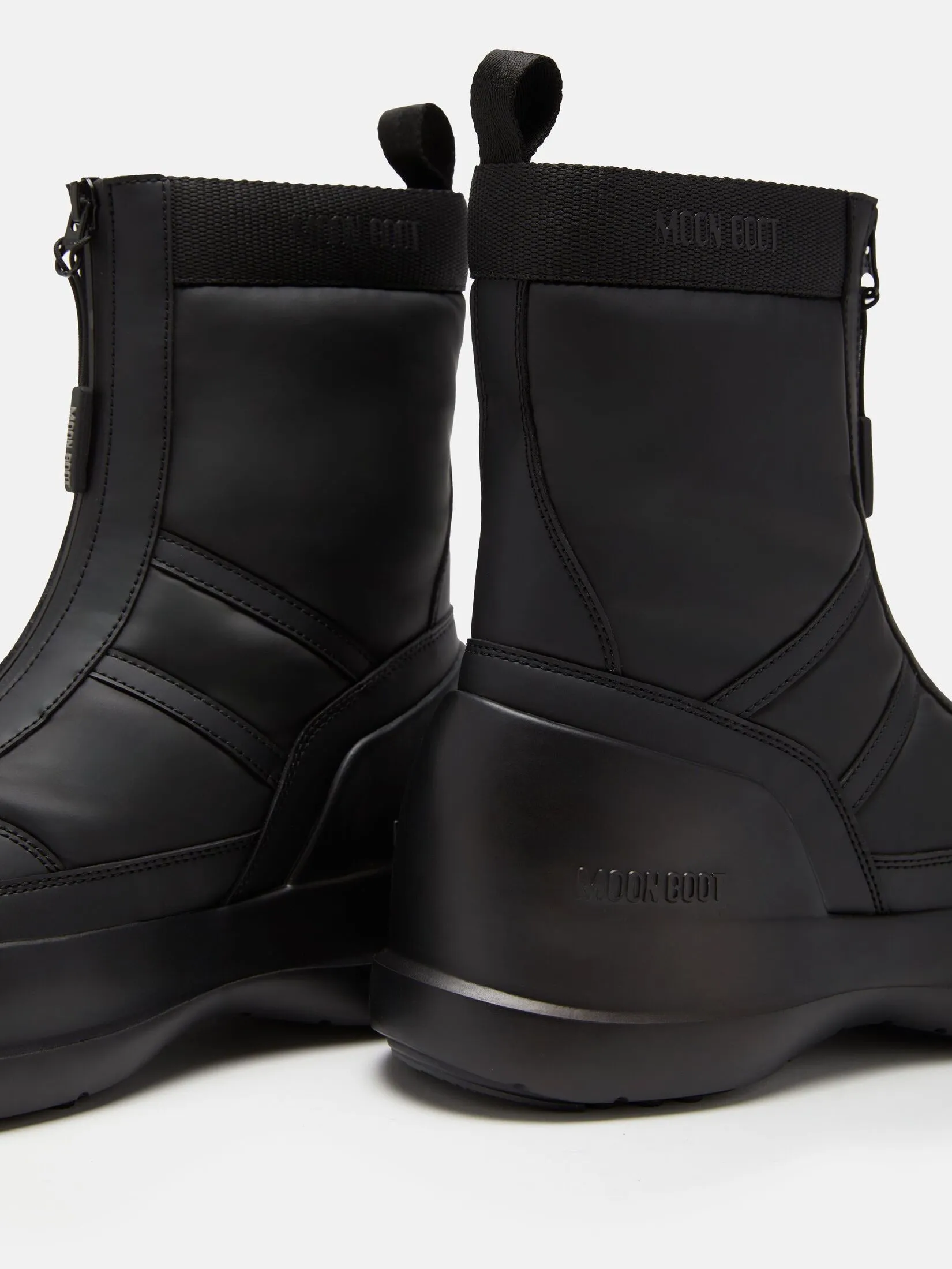 MOON BOOT LUNA BLACK ZIP BOOTS