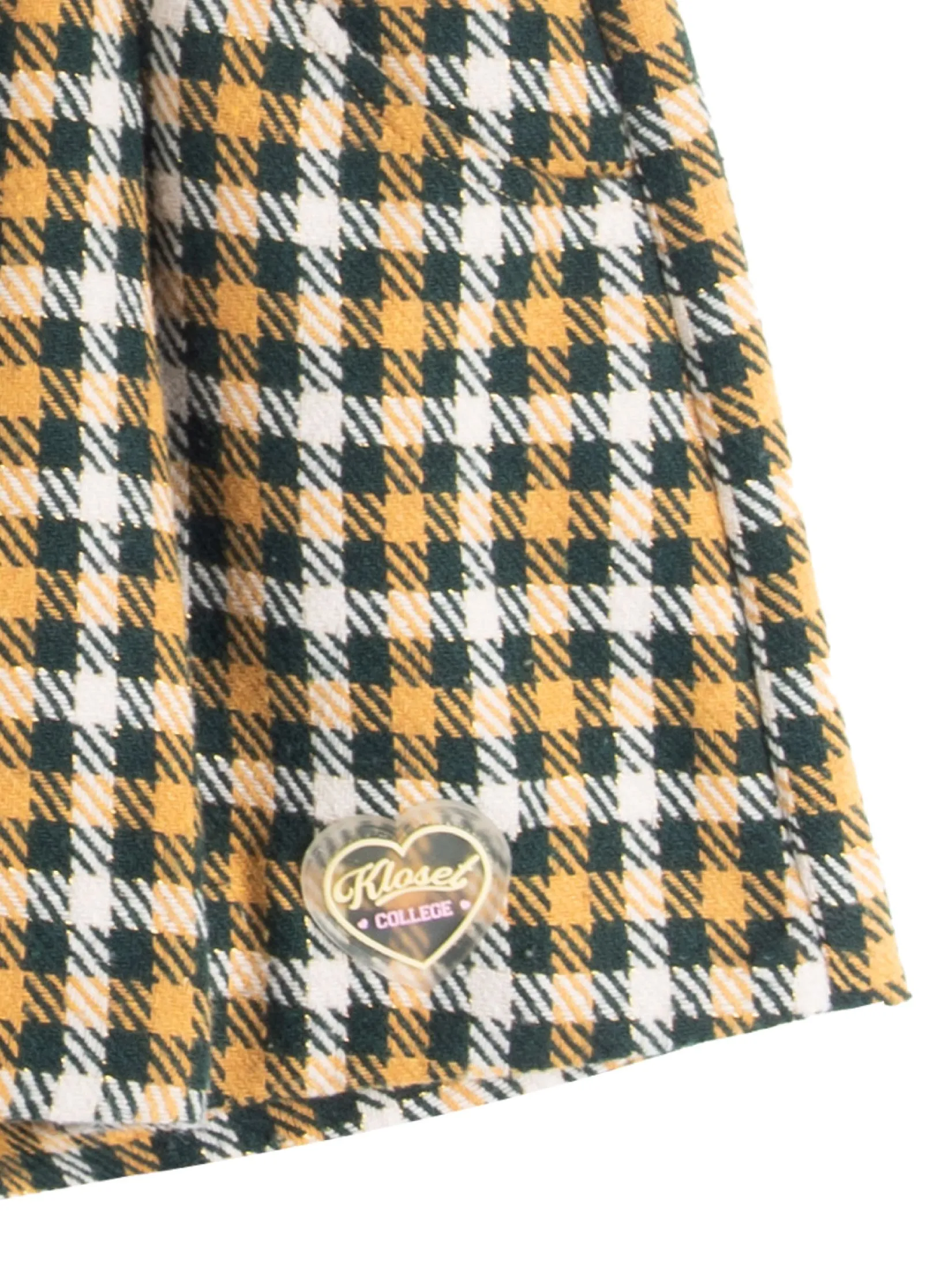 KLOSET (LS2-24) Women Kloset Varsity Tartan Skort Green