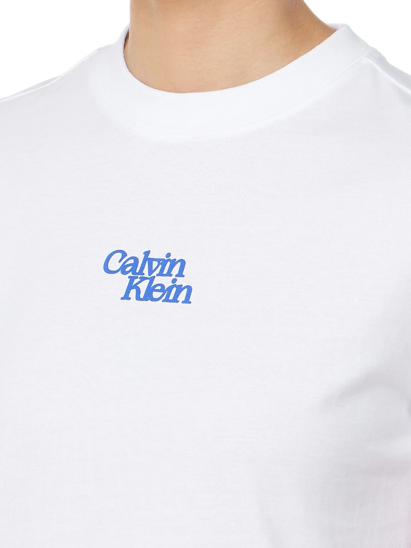 CALVIN KLEIN Women's Fluke Logo Short Sleeve T-Shirt White