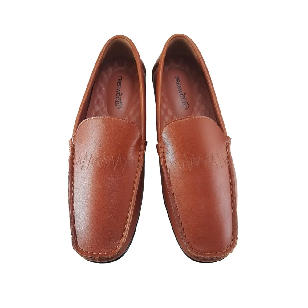 FREEWOOD SHOES Men Leather Loafer-Tan