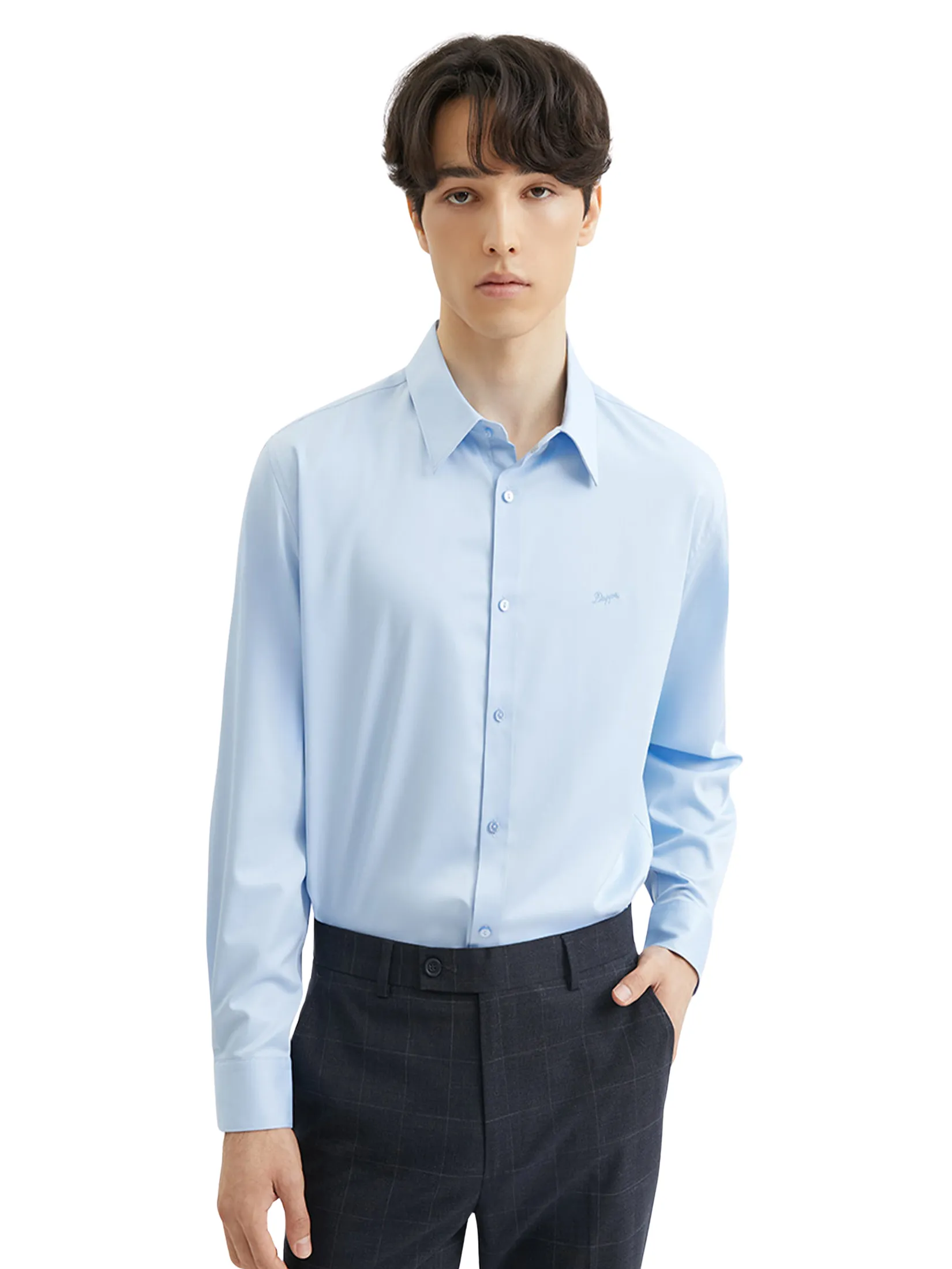 DAPPER Men SMOOTH & STRETCH Regular Fit Shirt Blue