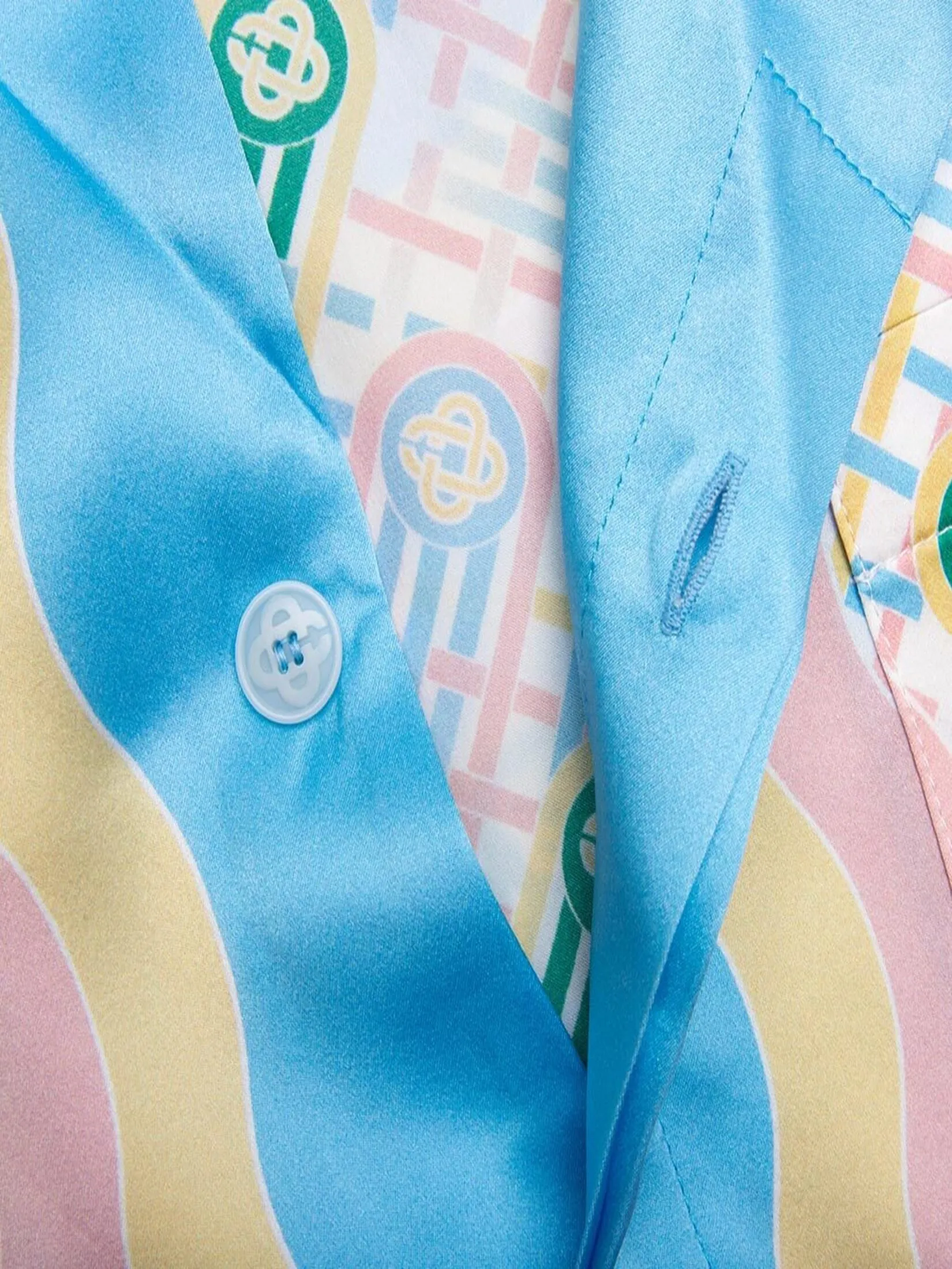 CASABLANCA CUBAN COLLAR SHORT SLEEVE SHIRT IN PING PONG PRINT