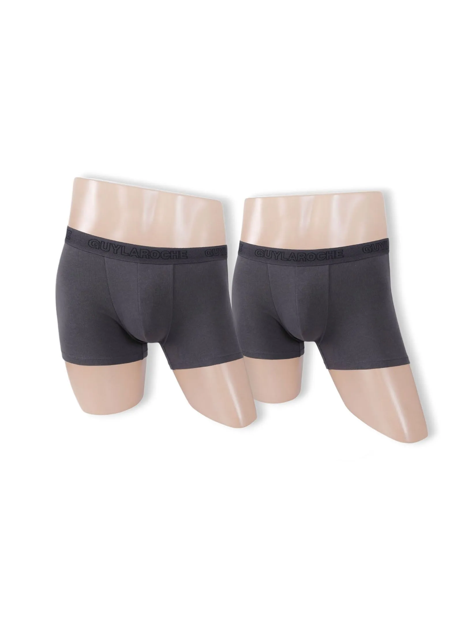 GUY LAROCHE INNERWEAR Men TRUNKS Underwear PACK 2 Pcs. - Grey