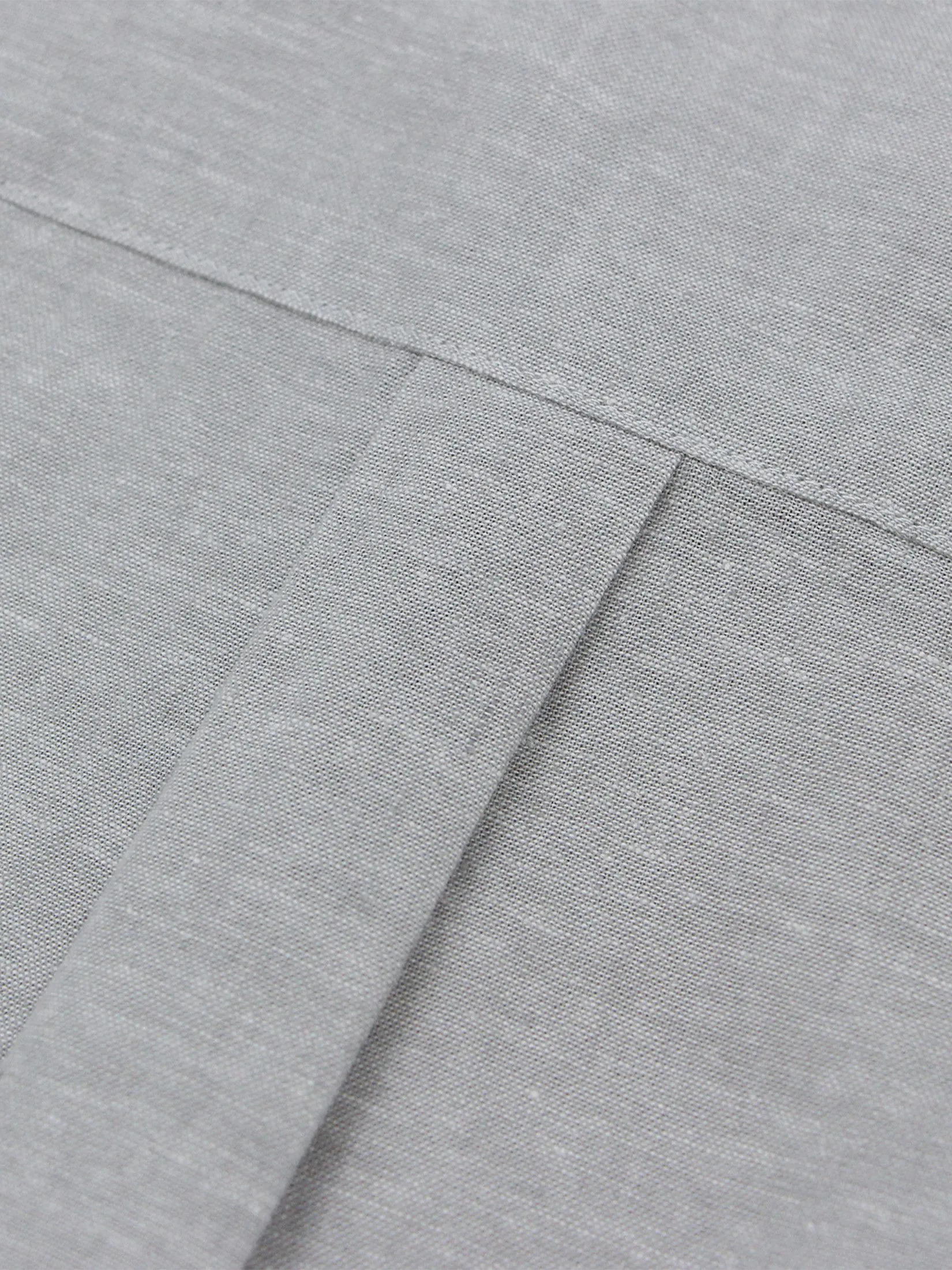 GIORDANO Men's Slim Mandarin Collar Linen Shirt Dolphin Grey