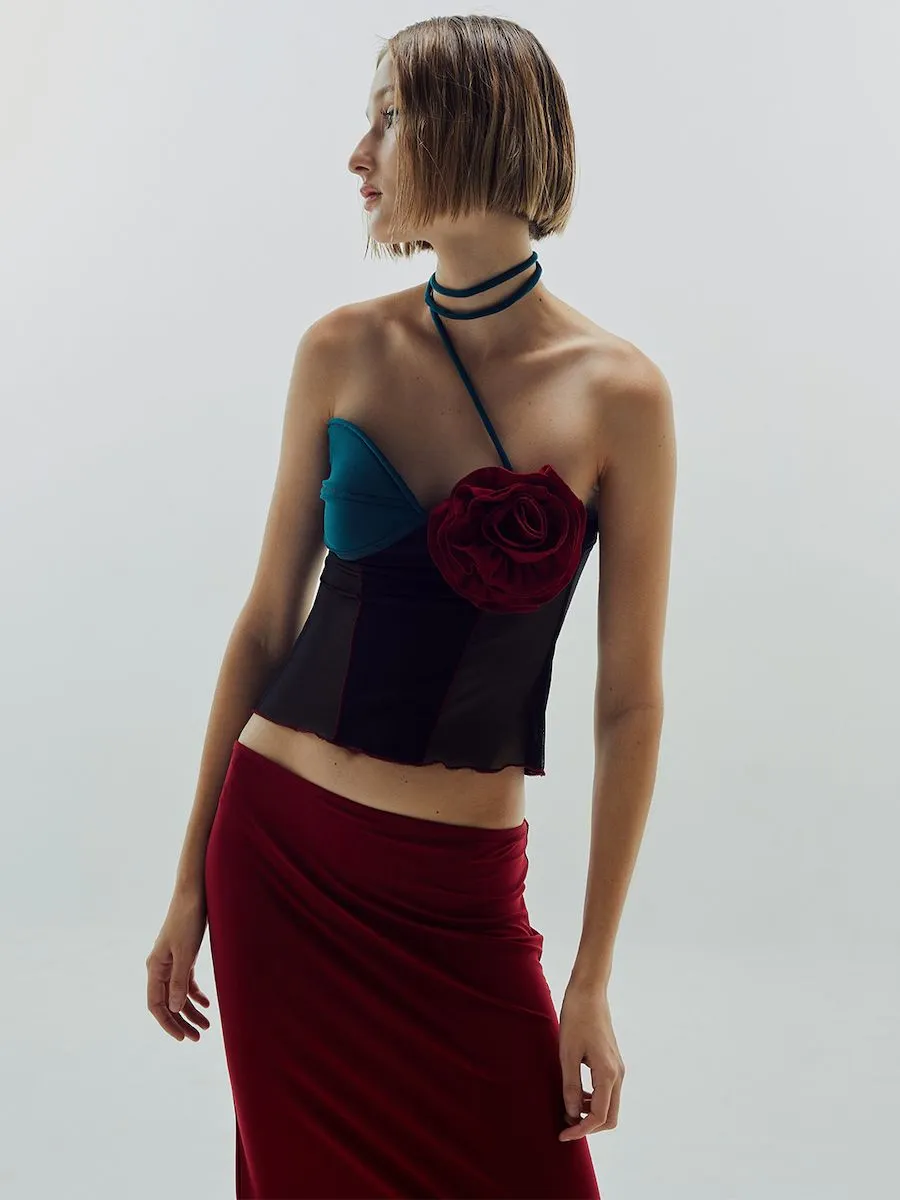 BLACKDOG BKK Women Black bloom tube top