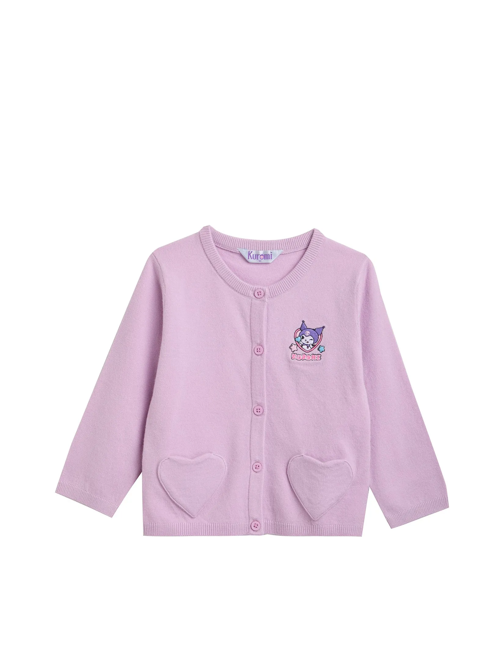 SANRIO Girl Cardigan Long Sleeves Kuromi Purple