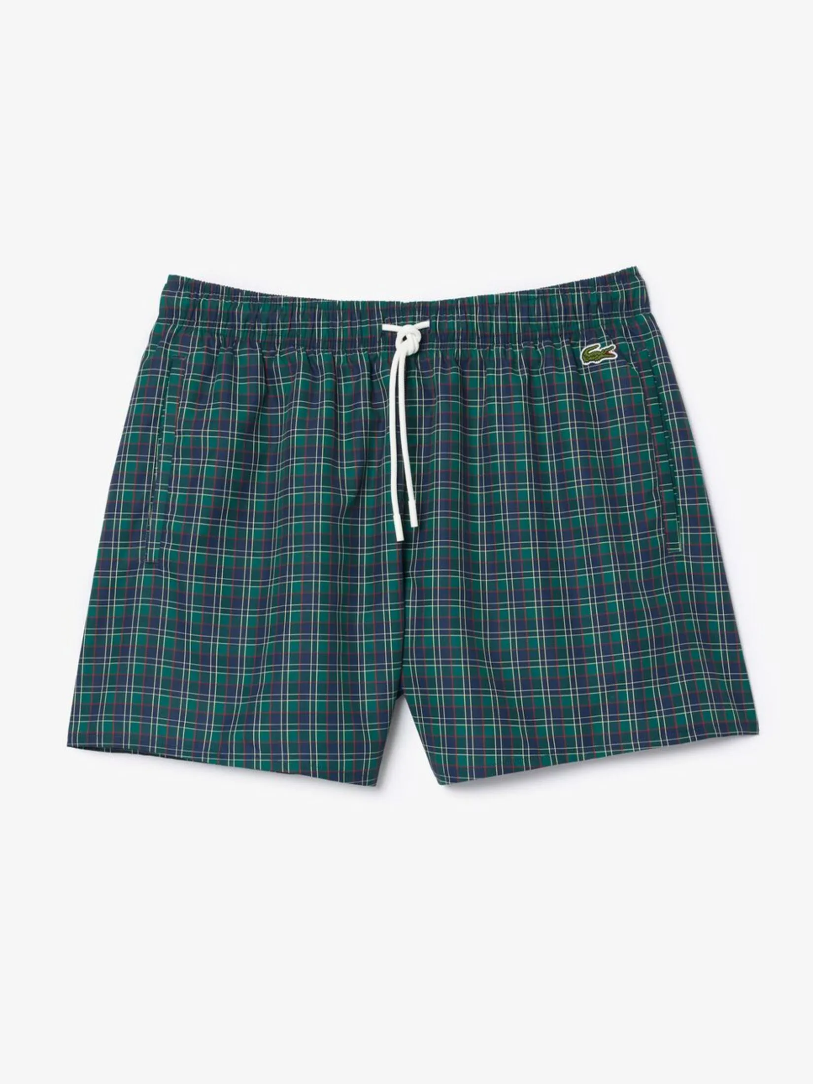 LACOSTE Short Printed Swim Trunks Blue
