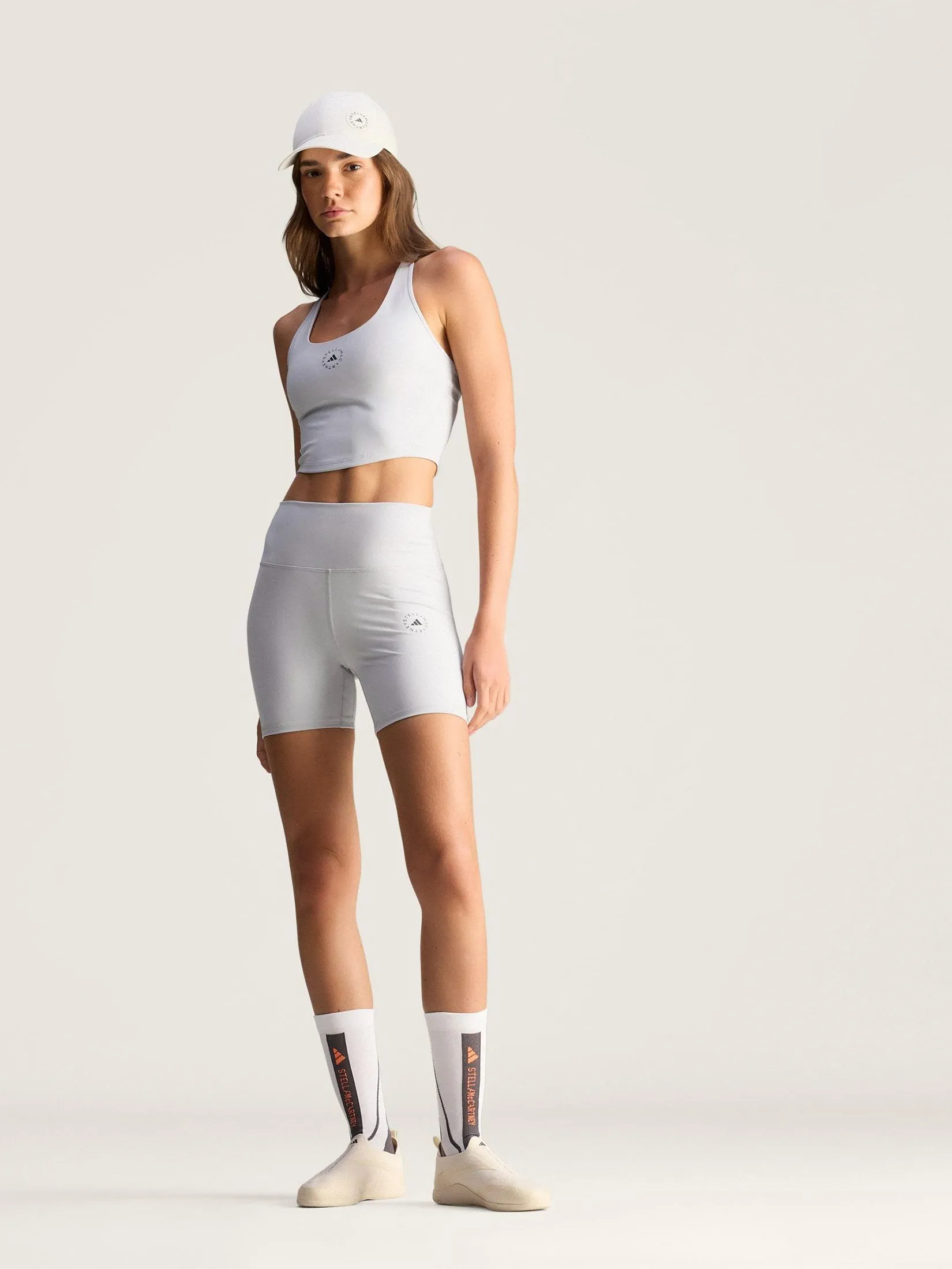 ADIDAS Women Yoga Croptop Adidas By Stella Mccartney JN0548 Grey / Clear Onix