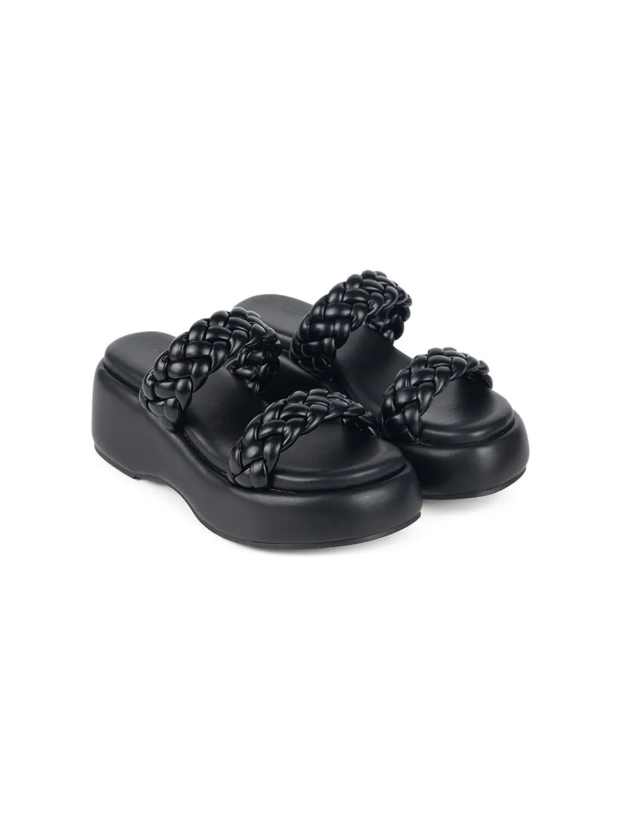 SHU WOMEN  BEDDY 2.5" WOVEN WEDGES - BLACK