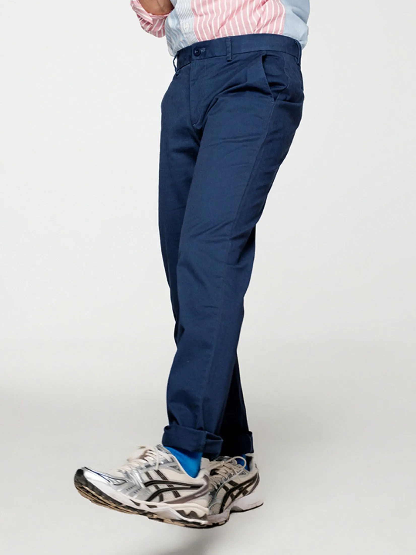 ERA-WON Men's Chino pants skinny Navy Blue