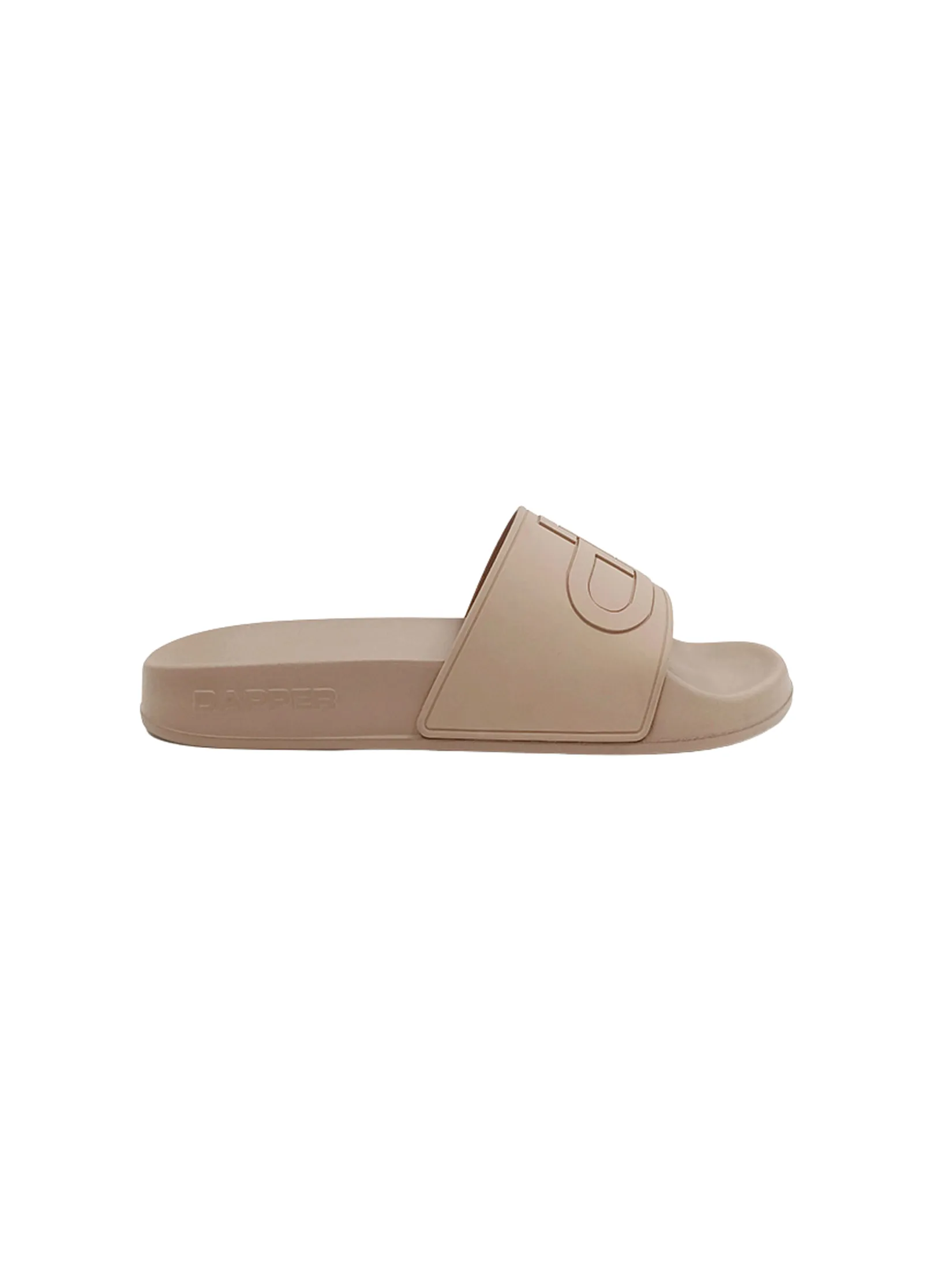 DAPPER DAPPER DP Icon Embossed Pool Slide Sandals Beige Size - 41 EU