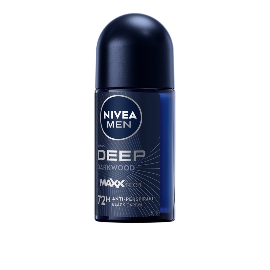 Nivea Men Roll On Deep Darkwood 50 Ml. ผู้ชาย โรลออนลดเหงื่อ ระงับกลิ่นกาย