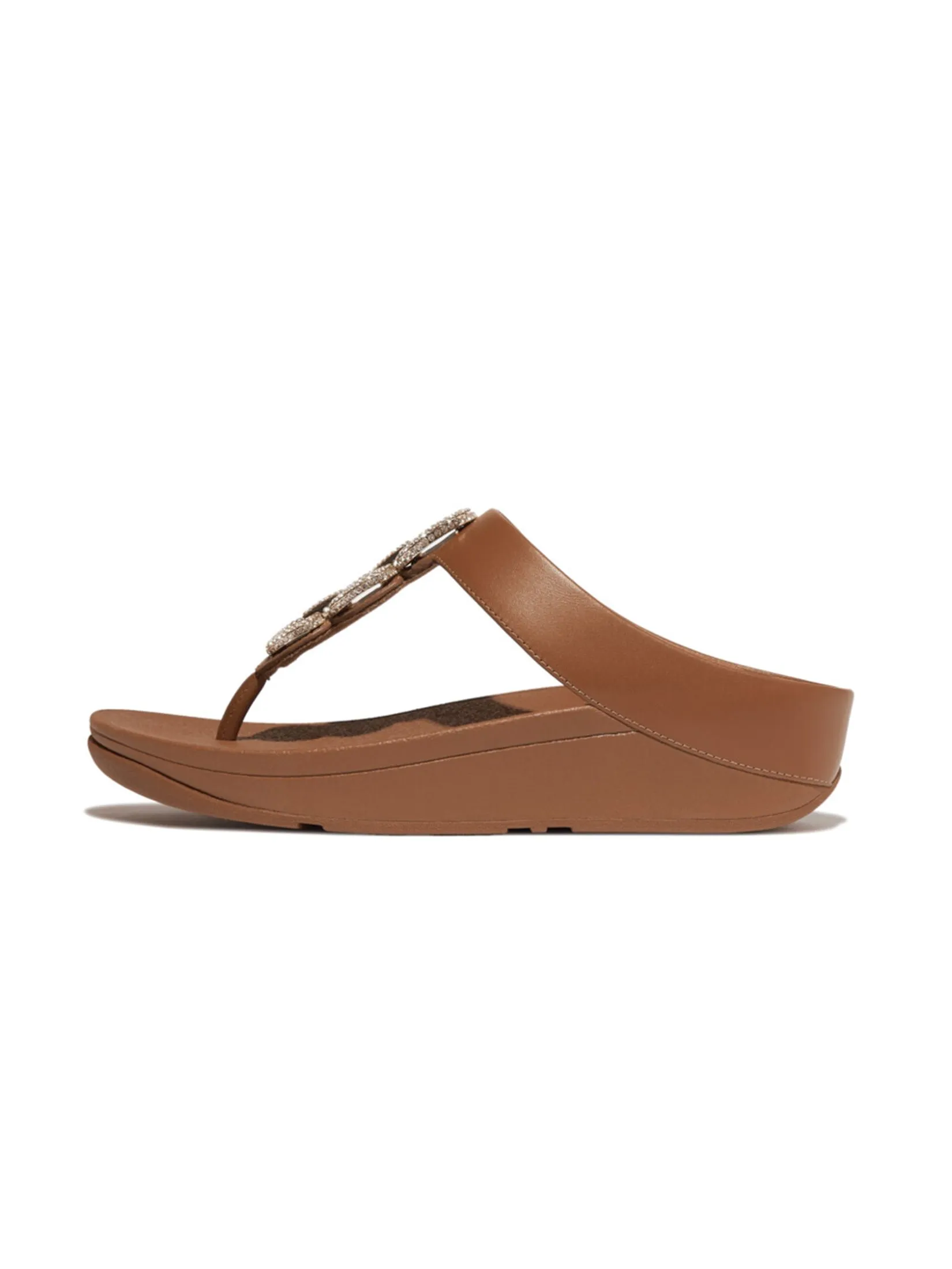 FitFlop™ WOMEN'S FINO CRYSTAL-CHAIN LEATHER BROWN