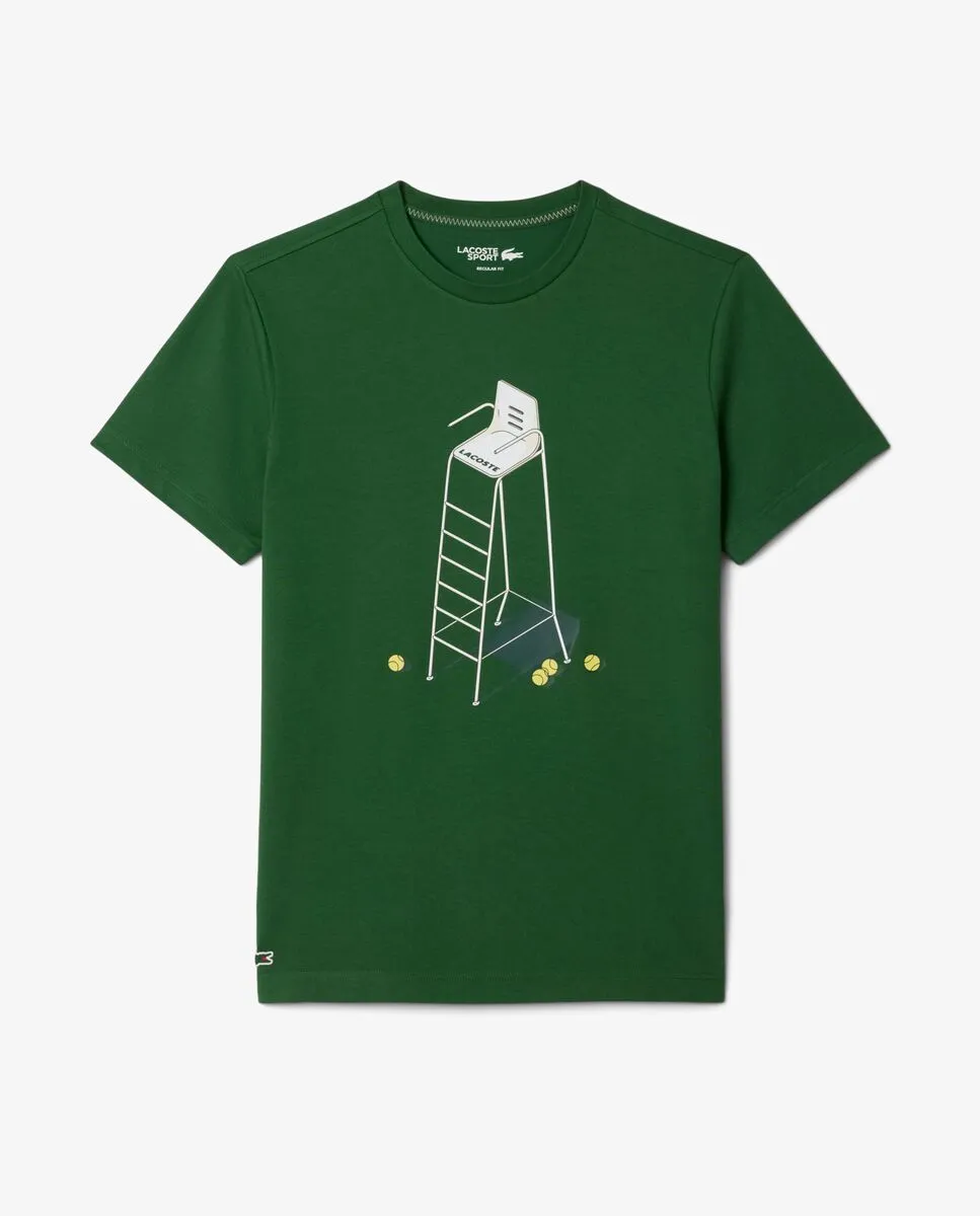 LACOSTE Tennis Heritage Print T-Shirt Green