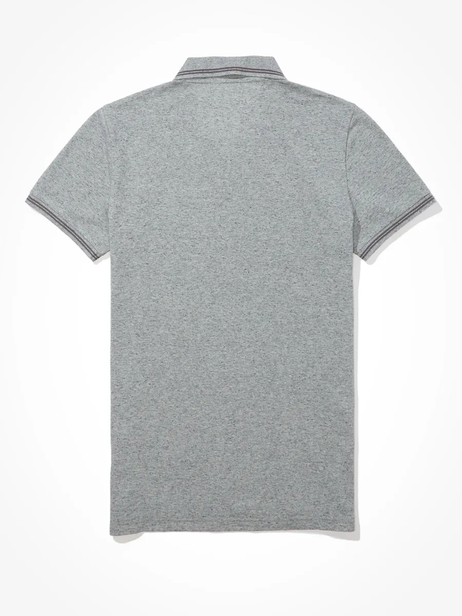 AMERICAN EAGLE 8583 PIQUE SLIM W TIPPING-GREY HEATHER 006 HEATHER GRAY