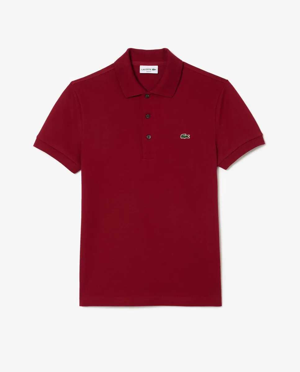 LACOSTE Slim Fit Stretch Piqu  Polo Shirt Burgundy