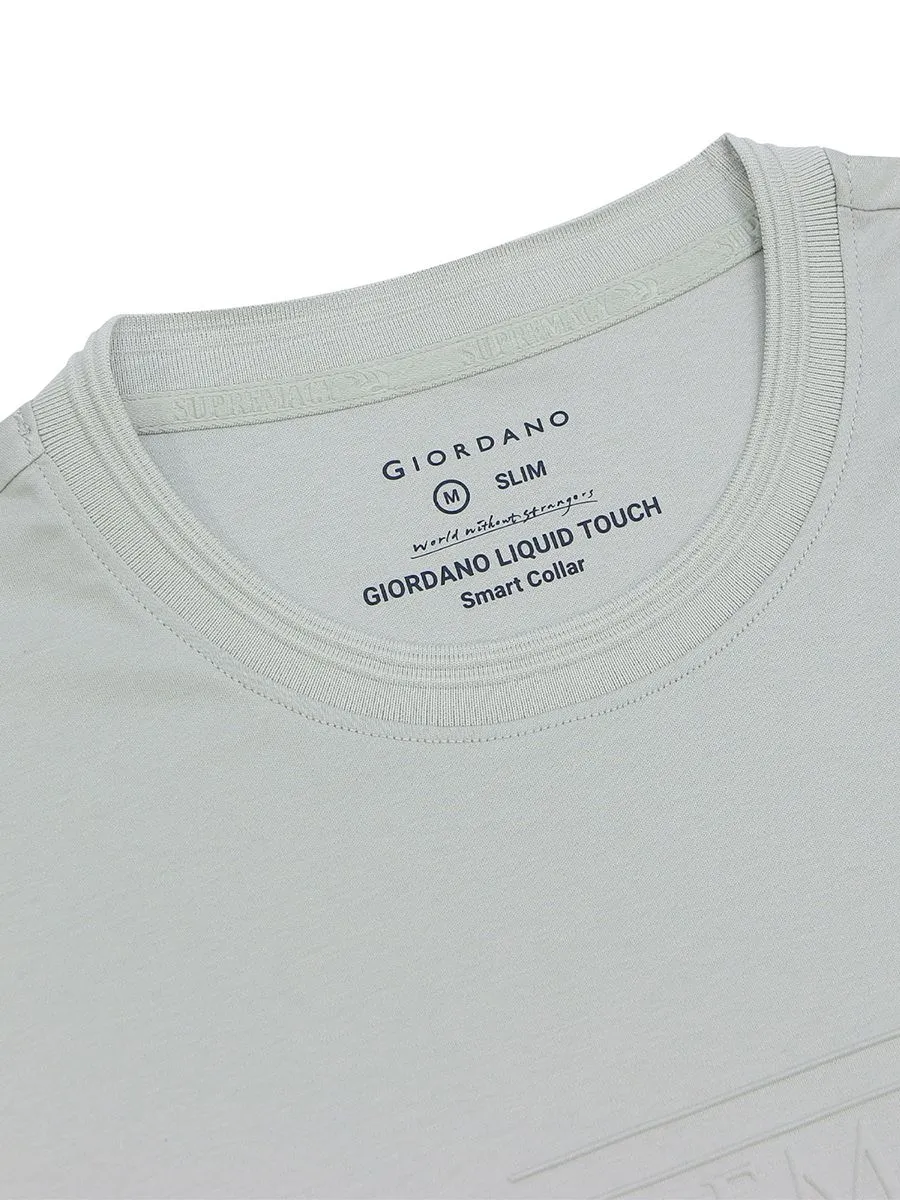 GIORDANO Men's Interlock Smart Tee (Liquid Touch) Pale pine green